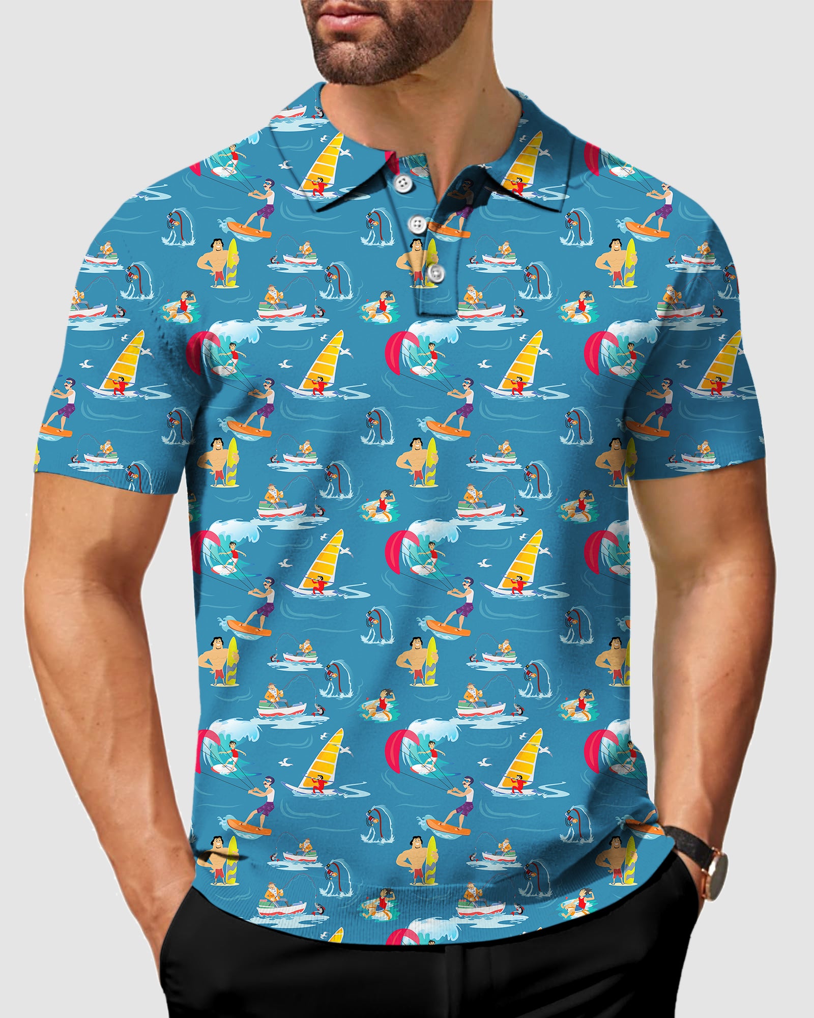 Men's Sailboat Ocean Play Polo