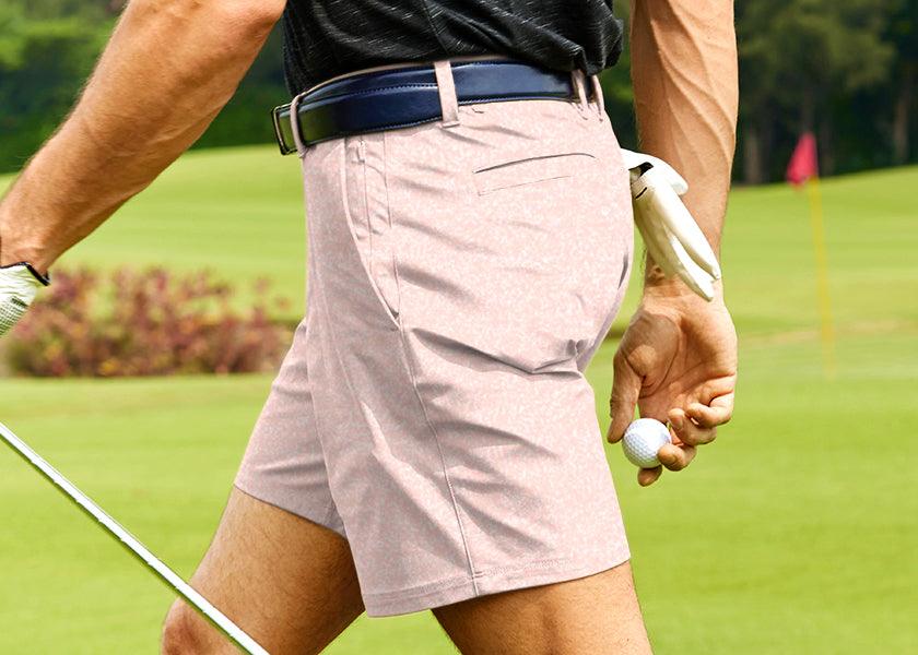 Men Peach Performance Golf Shorts