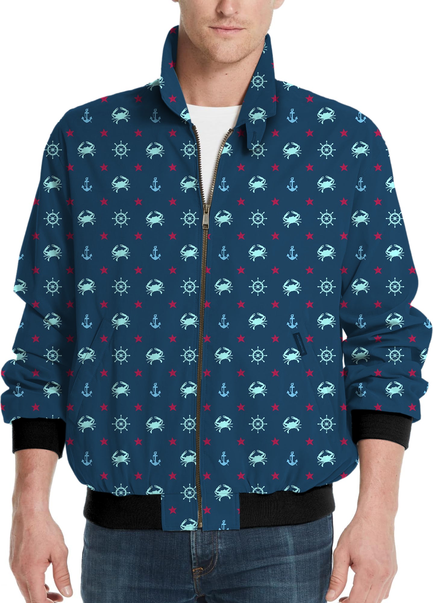 Crabs and Stars-Men's Golf Windbreaker Light Jacket