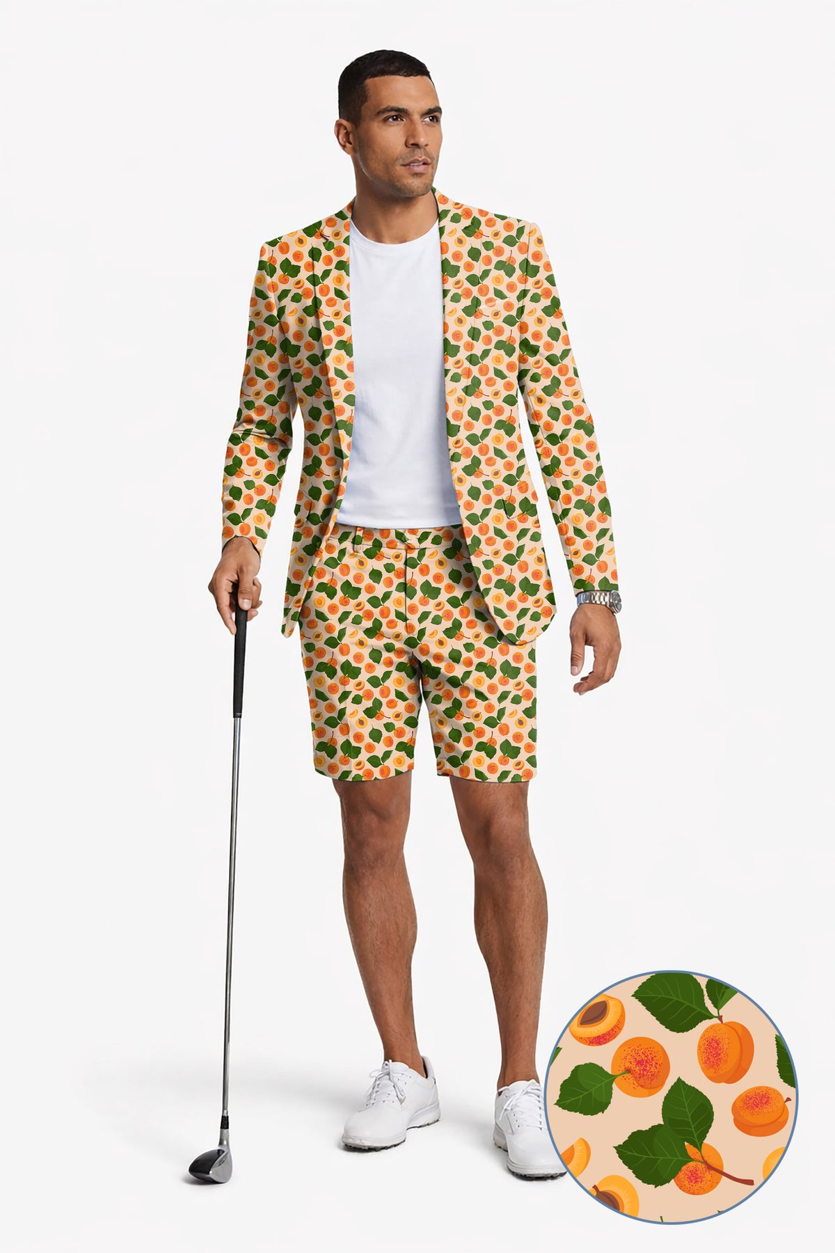 Peach leaves Men's Party Costumes-Theme Party 2pcs Suit set-Blazer Shorts
