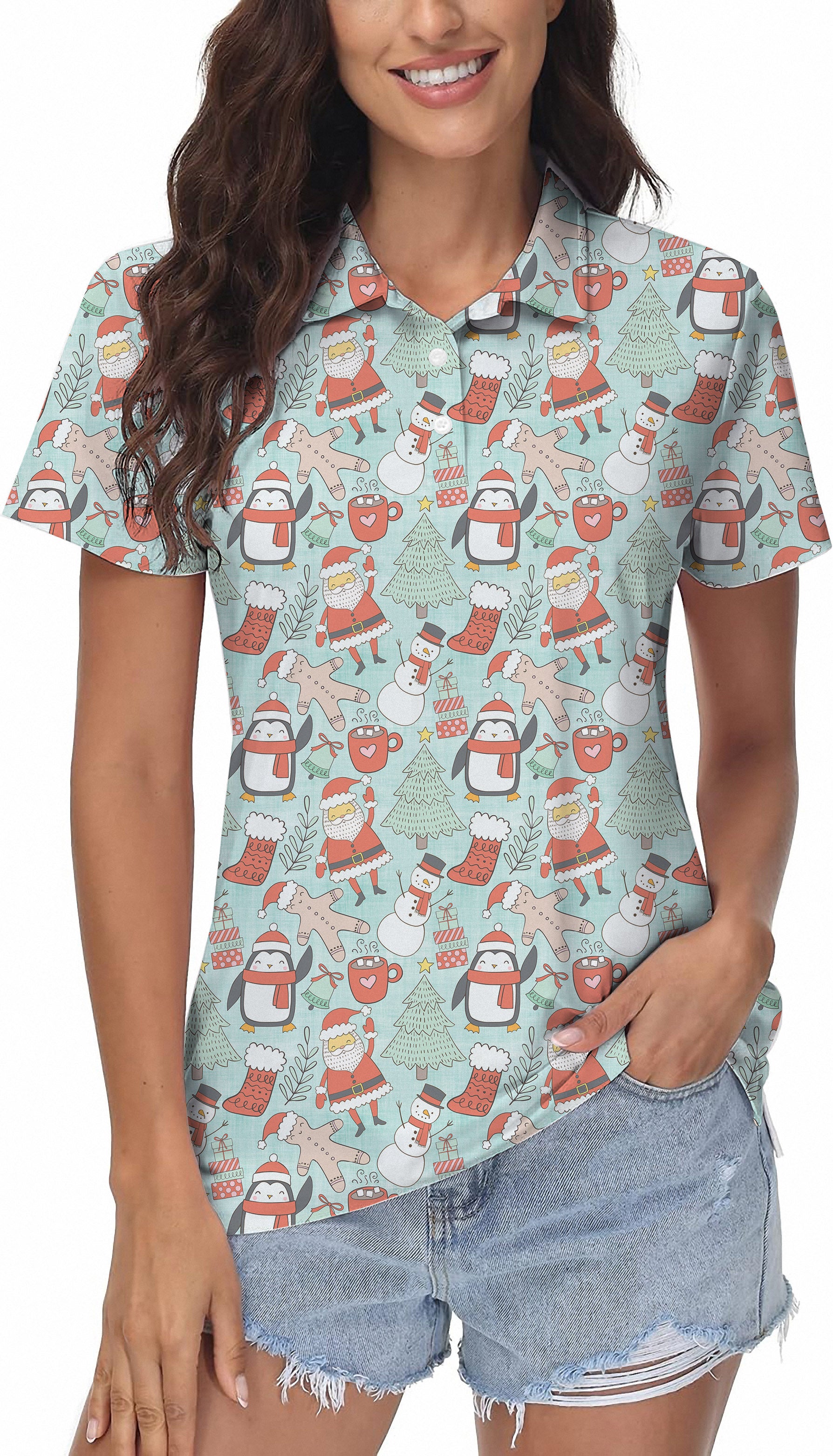 Penguin Christmas Women's Golf Polo