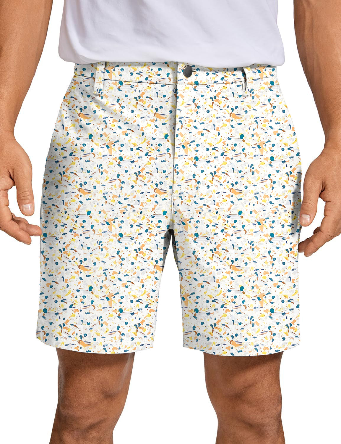 Men's Yellow terrazzo Golf Shorts