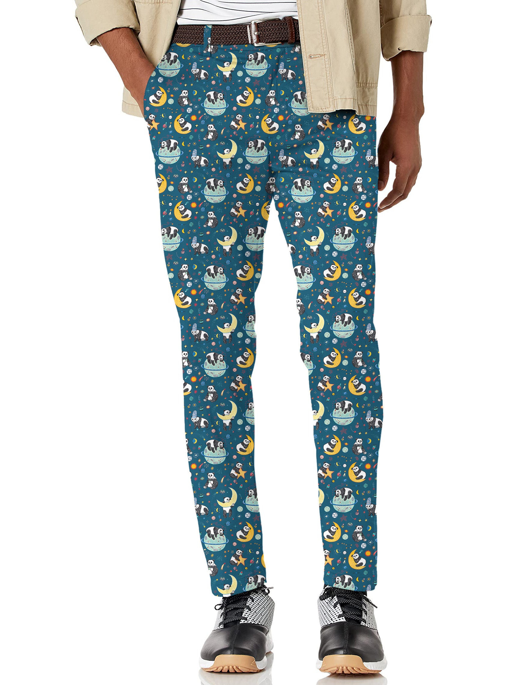 Men's Panda on the Moon Stretch Golf pants trousers