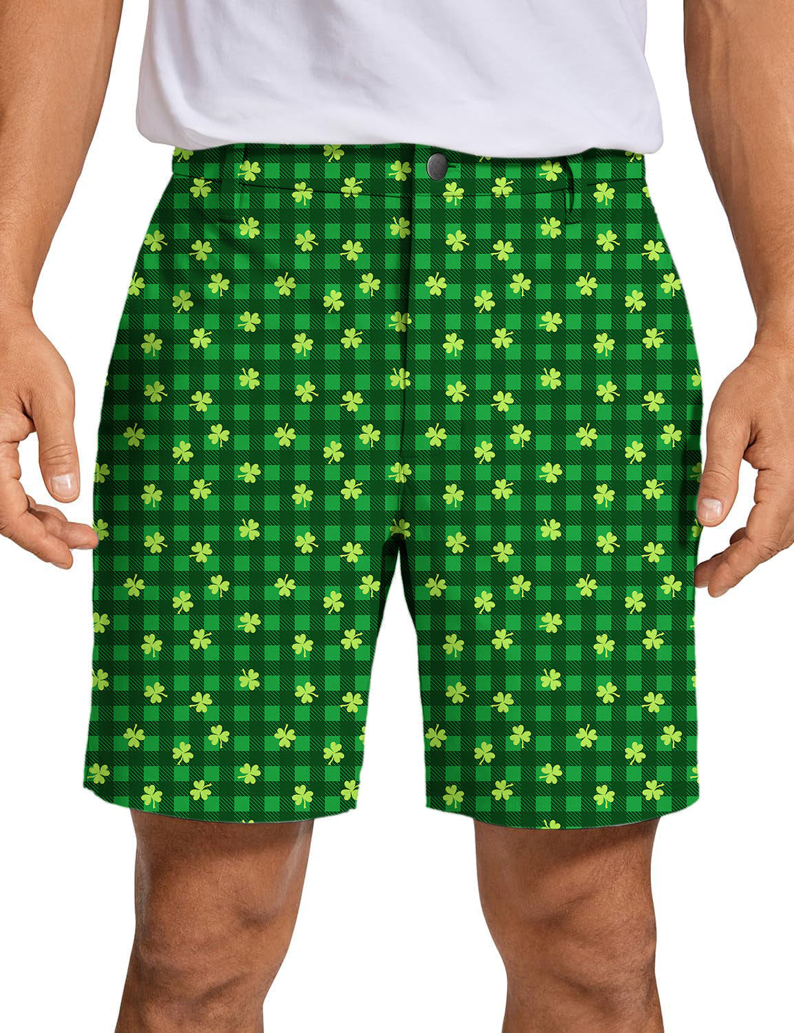 Men Leaf clover St. Patrick's Day Golf Shorts