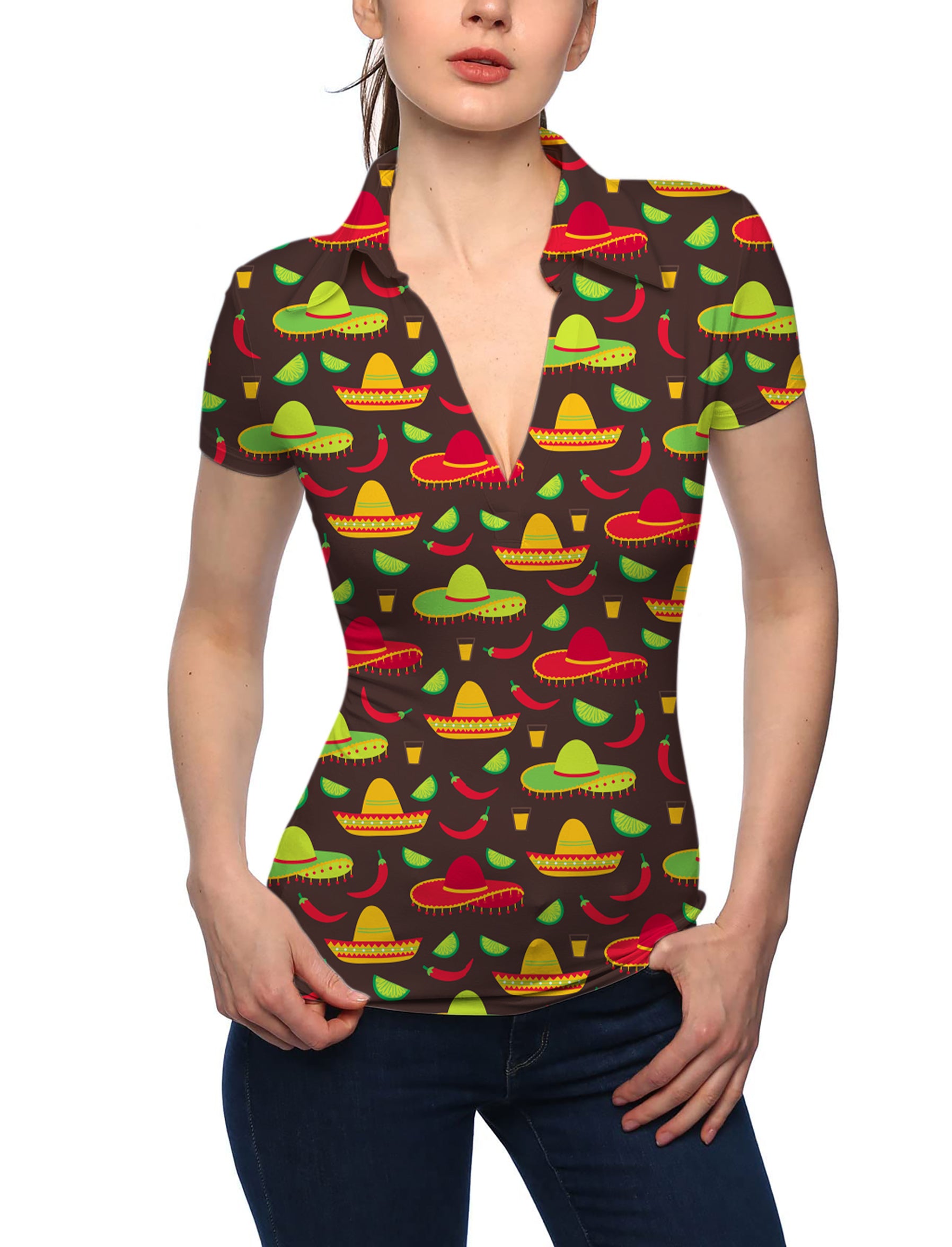 Women's Taco Tuesday V Neck Golf Polo