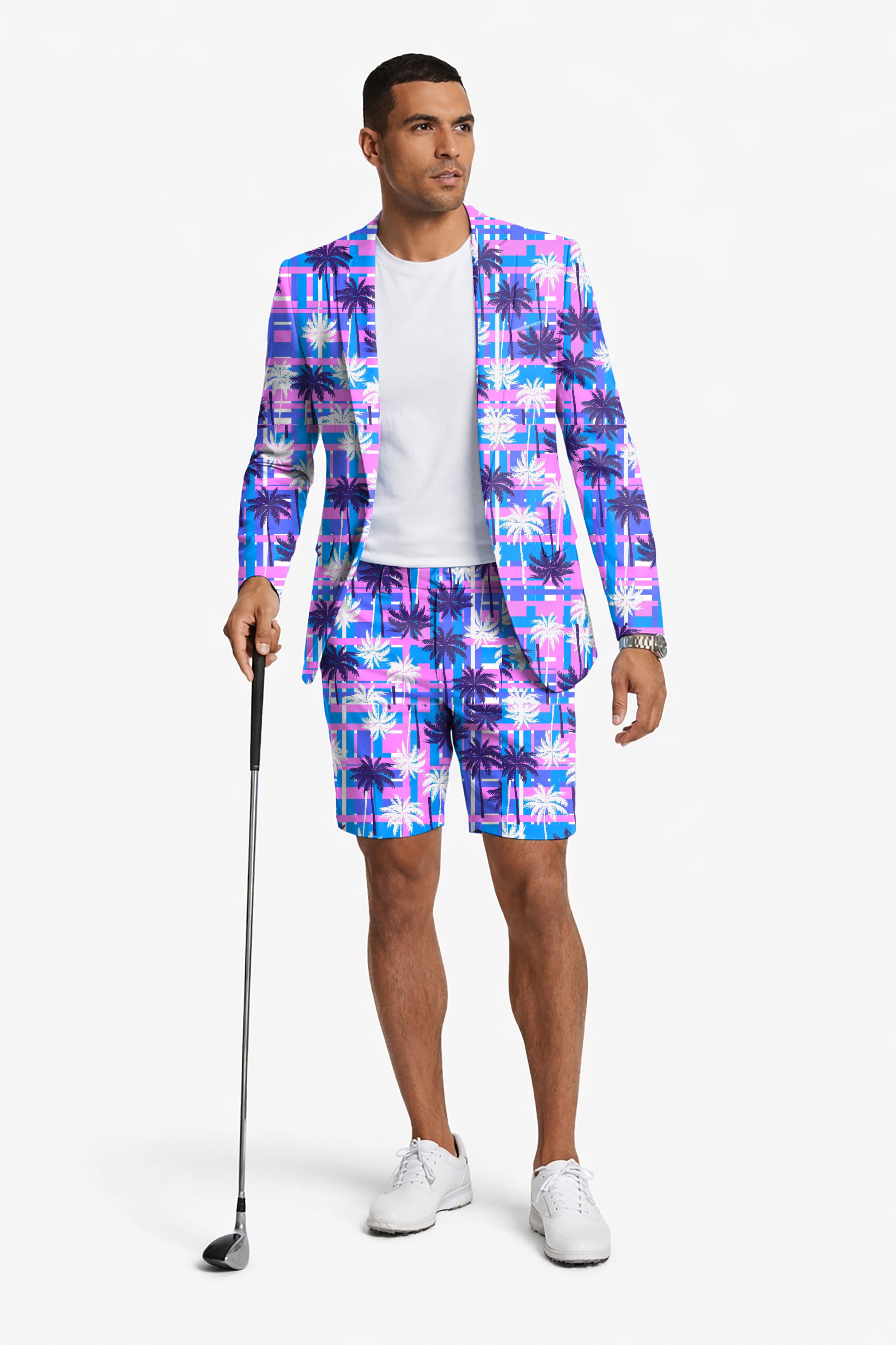 Purple Coconut Men's Party Costumes-Theme Party 2pcs Suit set-Blazer Shorts