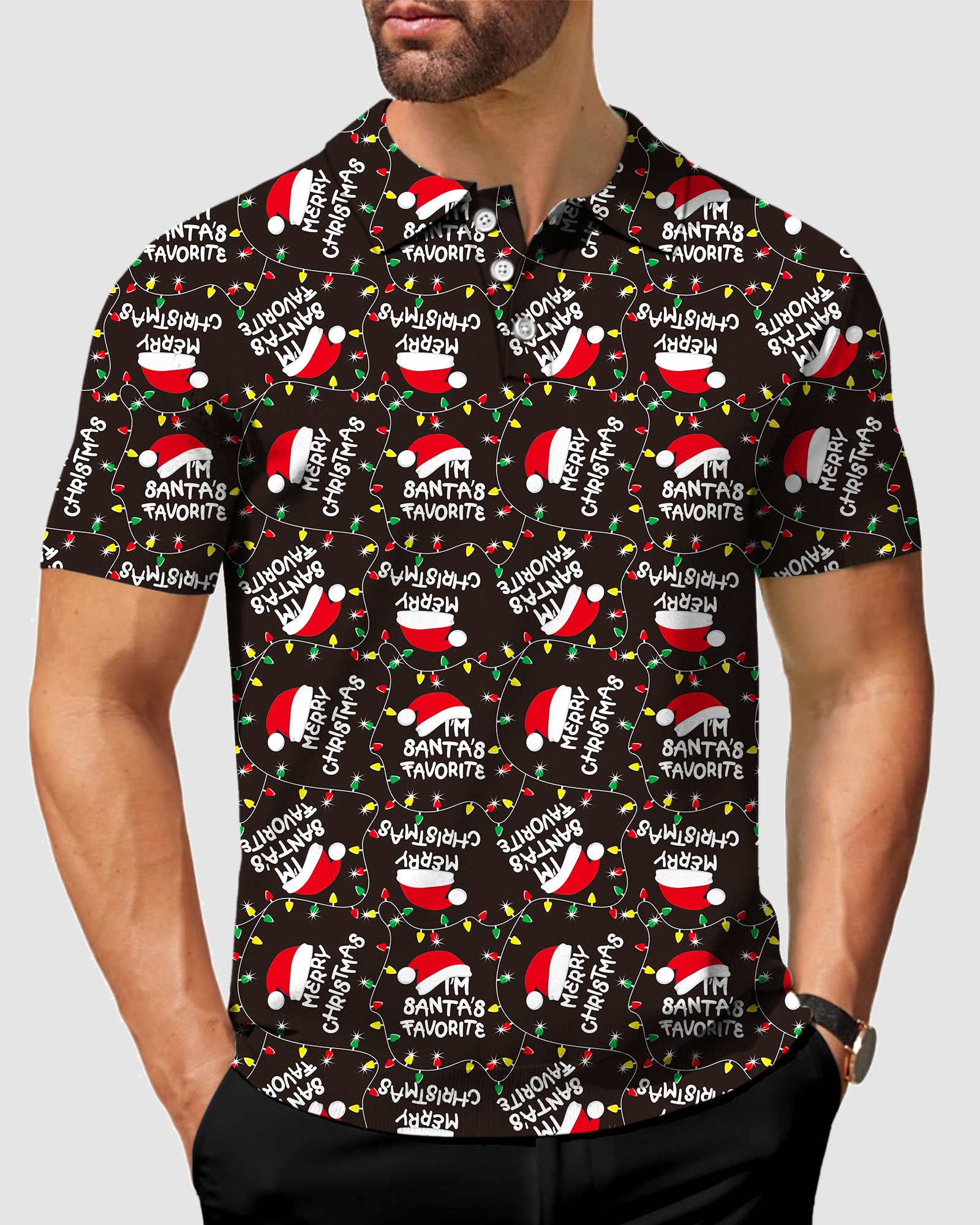 Men's Merry Christmas Golf Polo