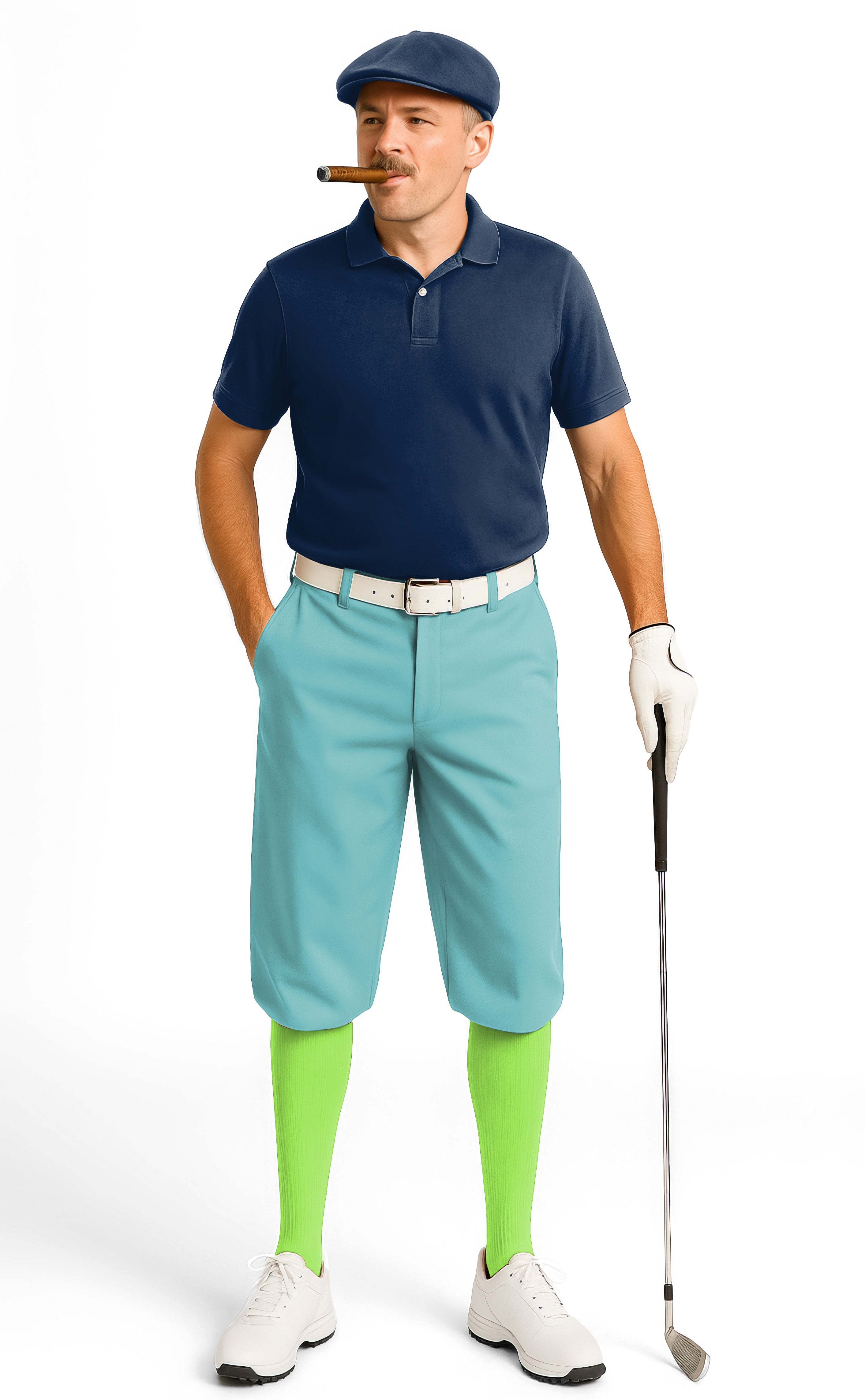 pure turquoise-Men's Golf Knickers Pants