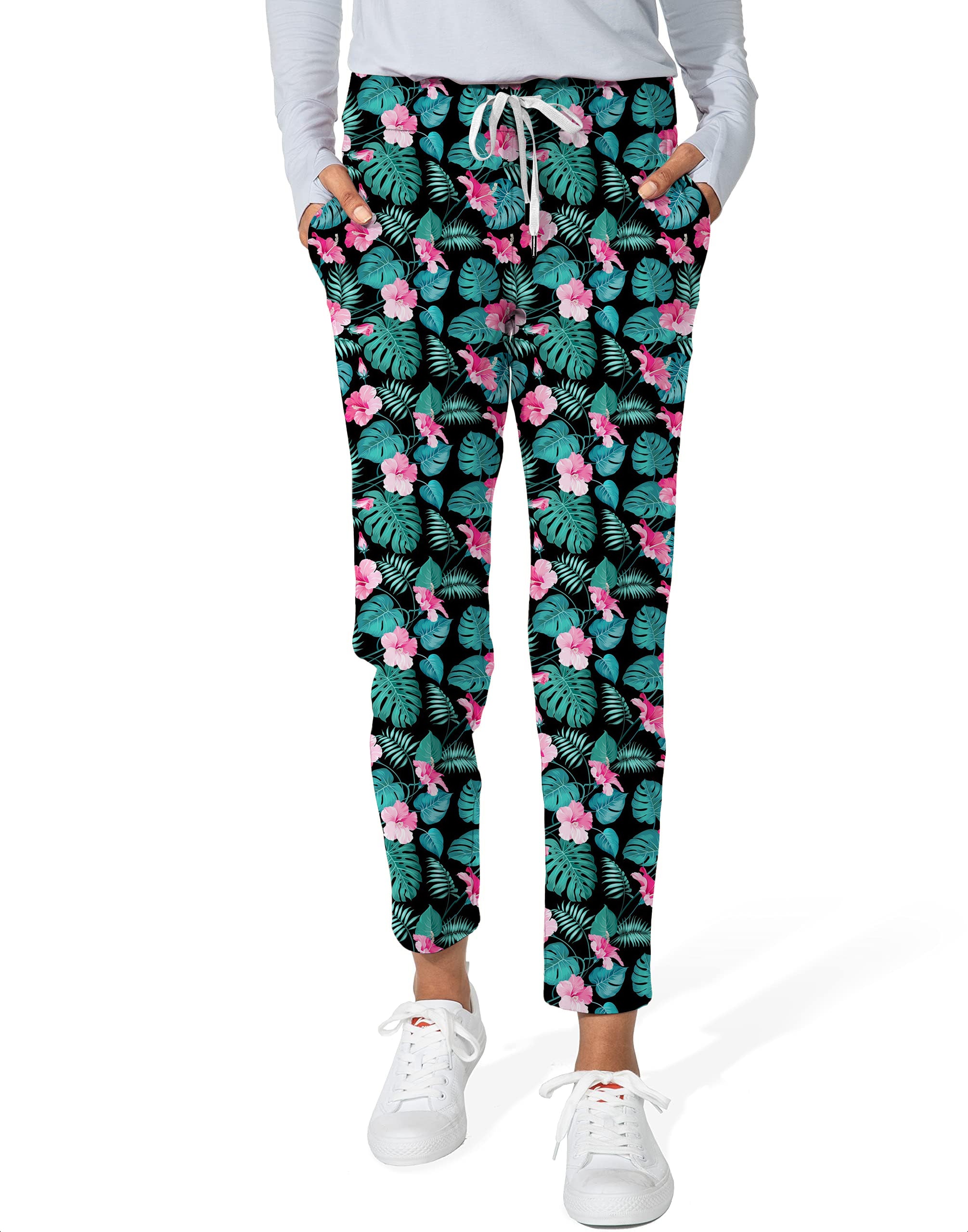 Tropic Floral-Women's 7/8 Stretch Ankle Golf Pants