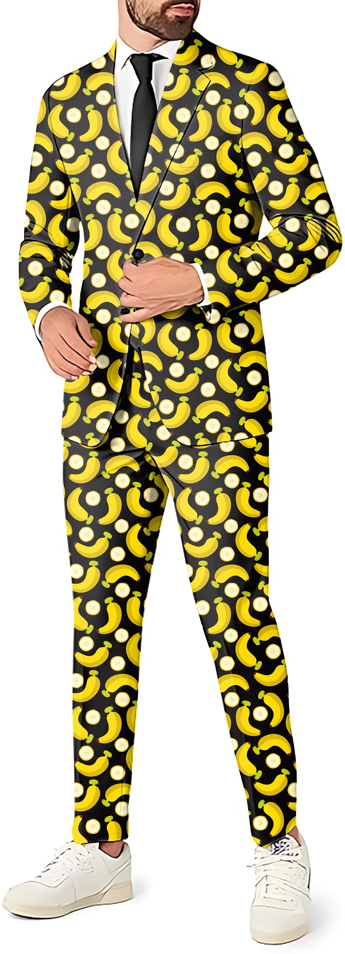 Halloween Bananas And Banana Peels Men's Party Costumes-Theme Party 2 or 3pcs Suit set-Blazer Pants & Vest