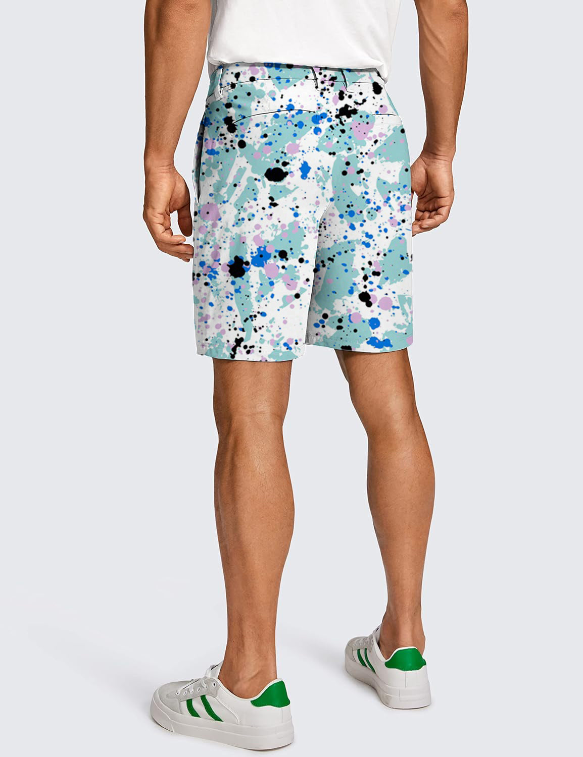 Men Paint Splatter Golf Shorts