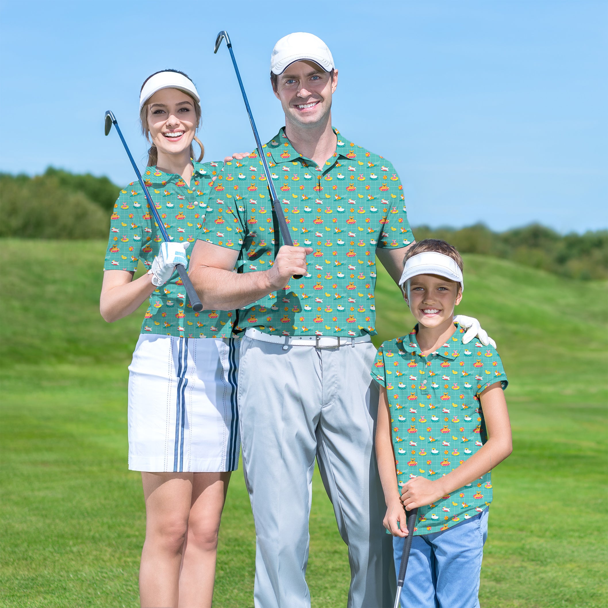 Golf Polo Family set Dog Pool Time
