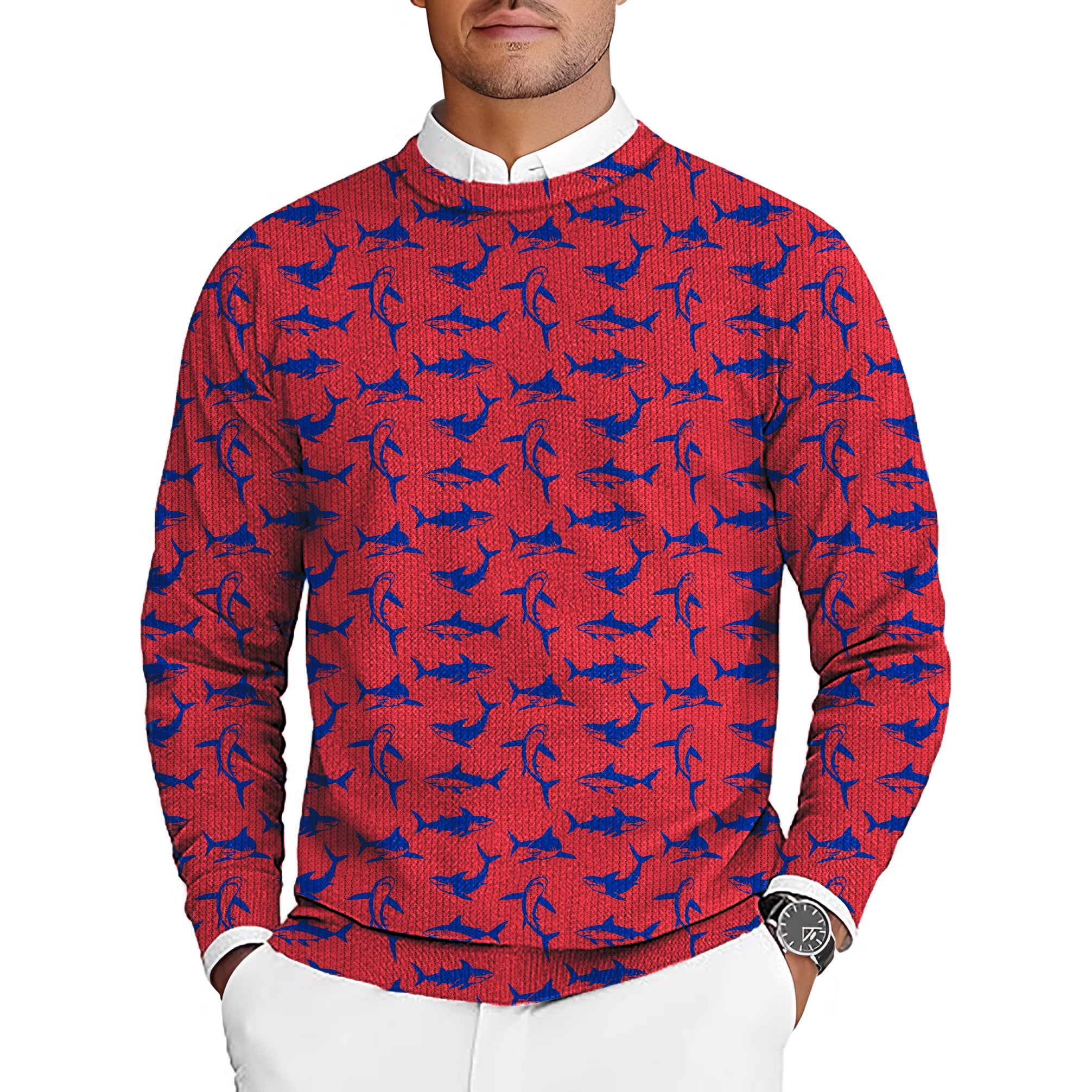 Under Water Frenzy Men's Golf Crewneck Pullover Sweaters Ugly Sweater