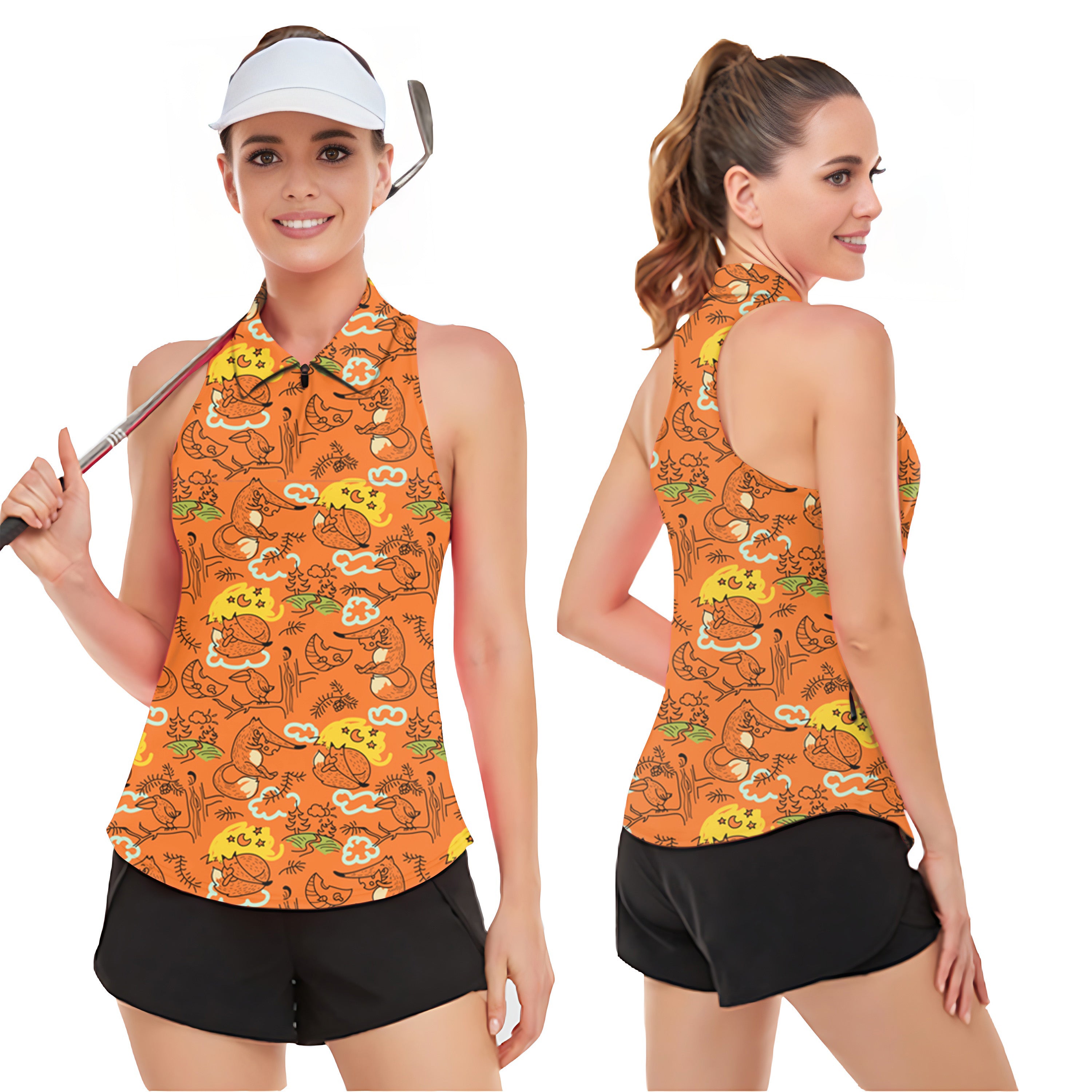 Lazy fox Women’s Sleeveless Golf Tank Top Shirt Polo