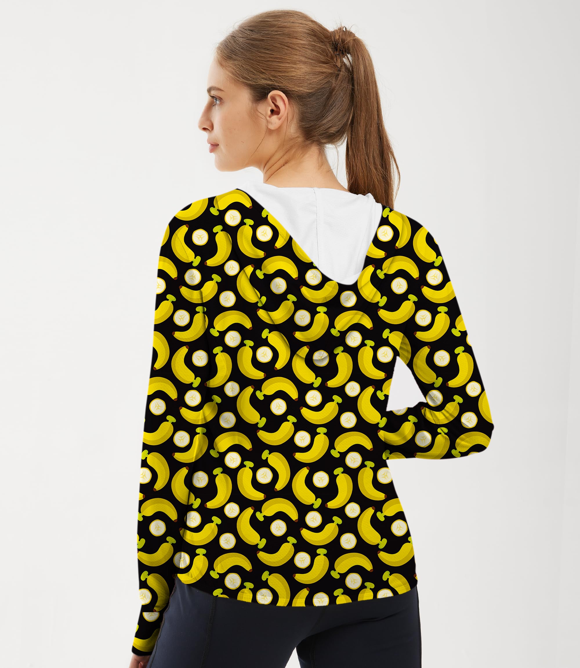 Women's Outdoor Halloween Bananas And Banana Peels Golf Sun Protection Slim Fit zip hoodies