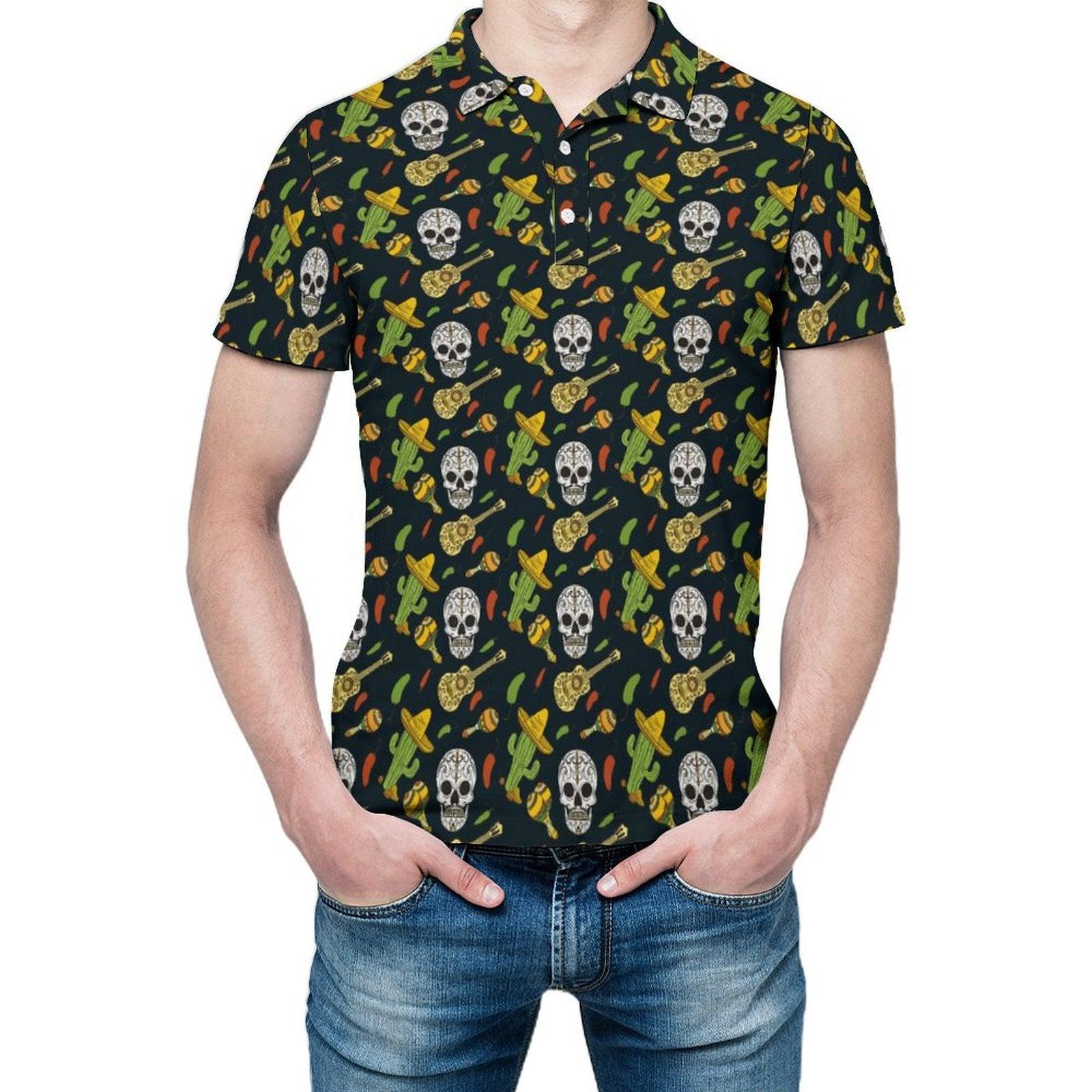 Cactus and Skull Men's golf polo