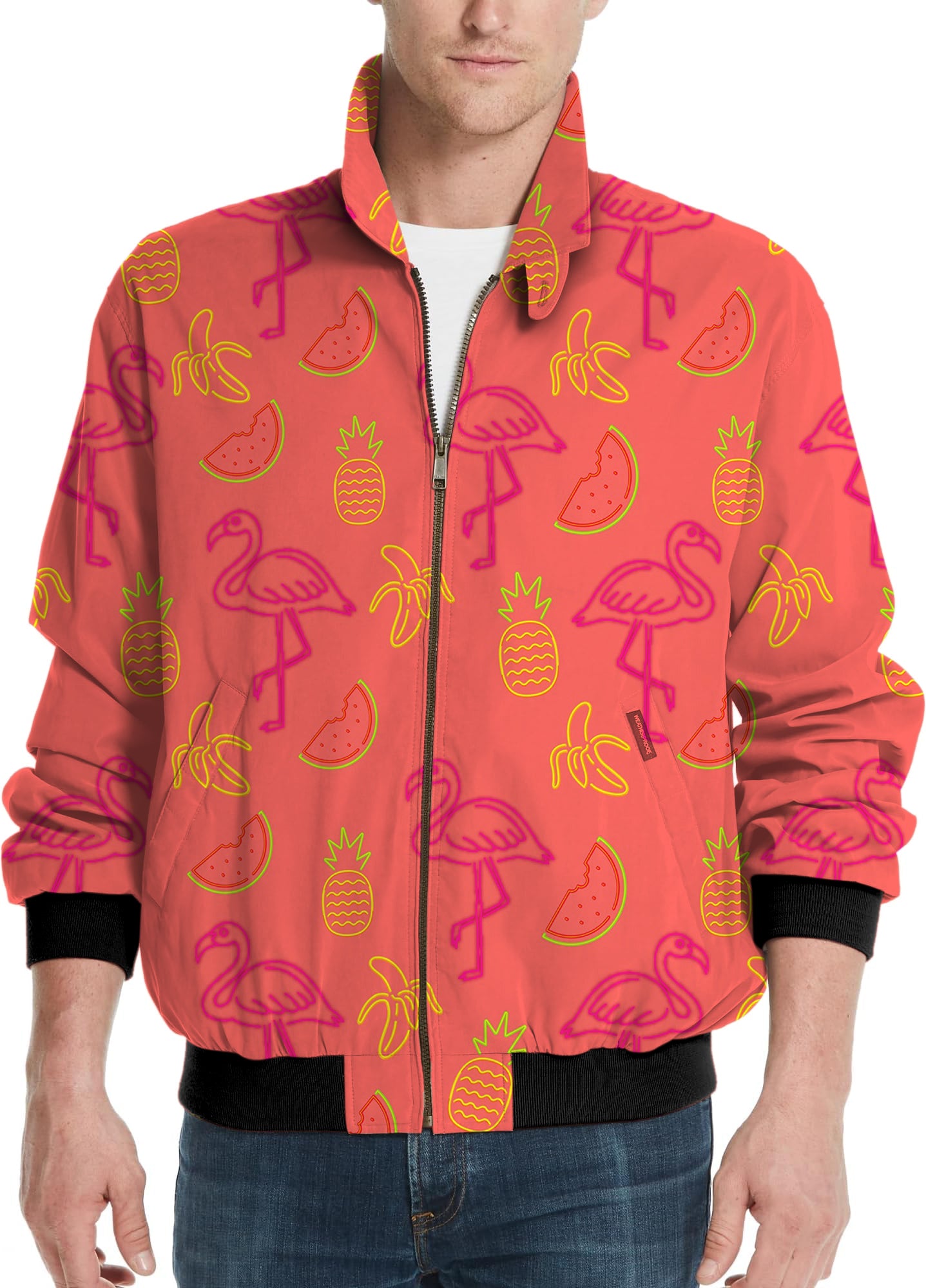 Fruity Flamingo-Men's Golf Windbreaker Light Jacket