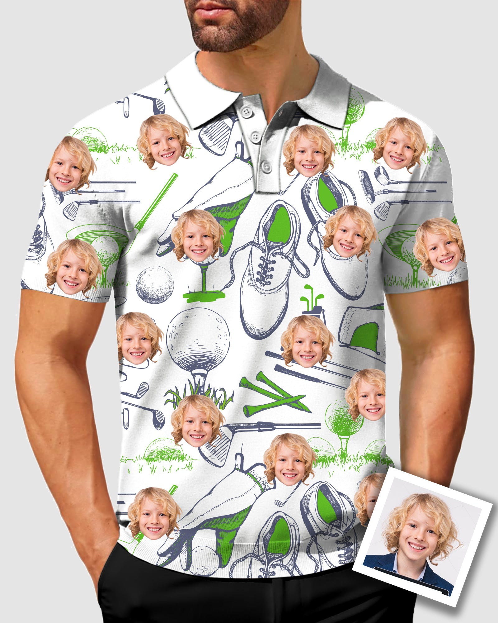 Men's To My Dad Custom Face Men's Golf Polo Father's Day Gift Polo