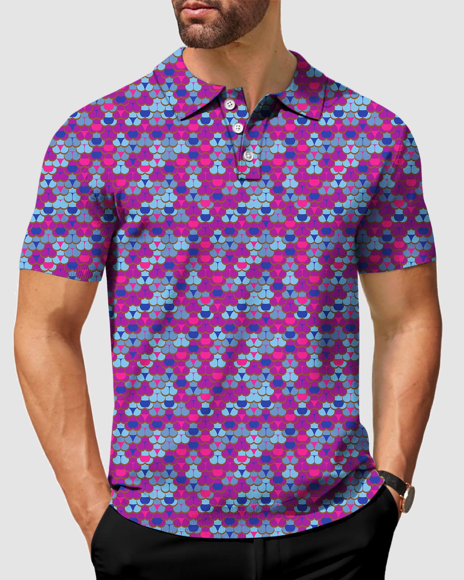 Men's golf polo colorful world