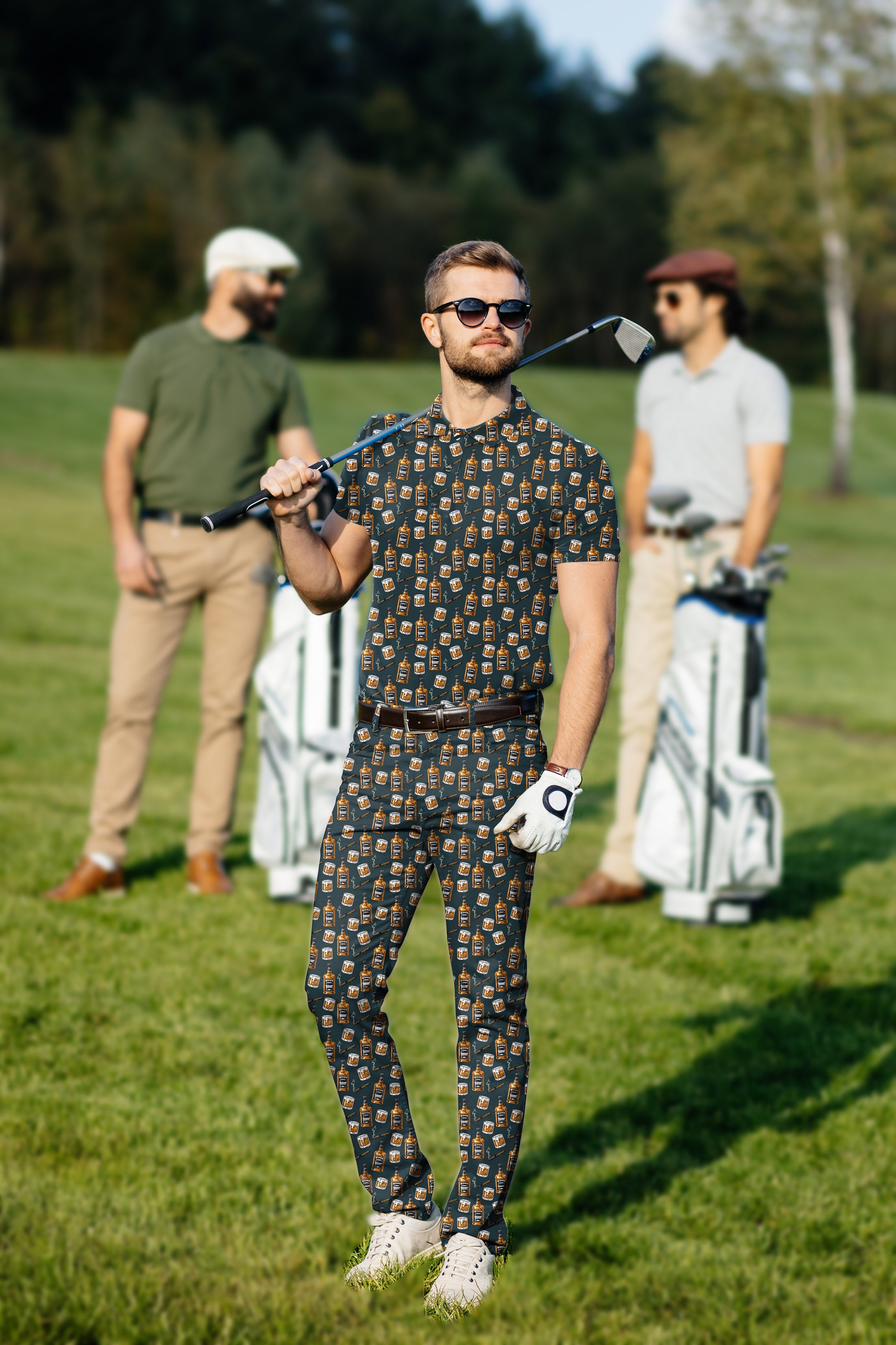 Men's Golf Set Polo+Pants WHISKEY