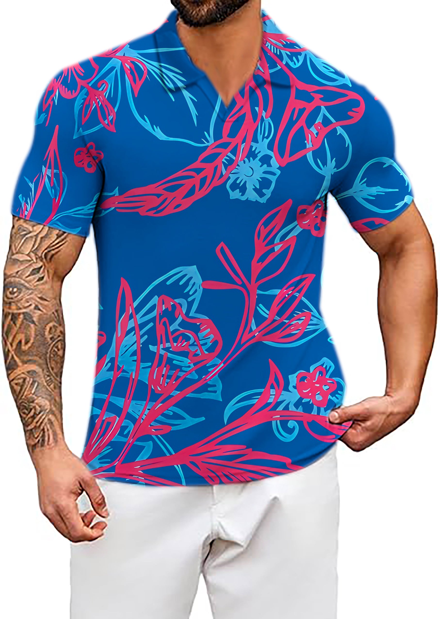 Men's CABO COLADA V Neck Golf Polo Shirts