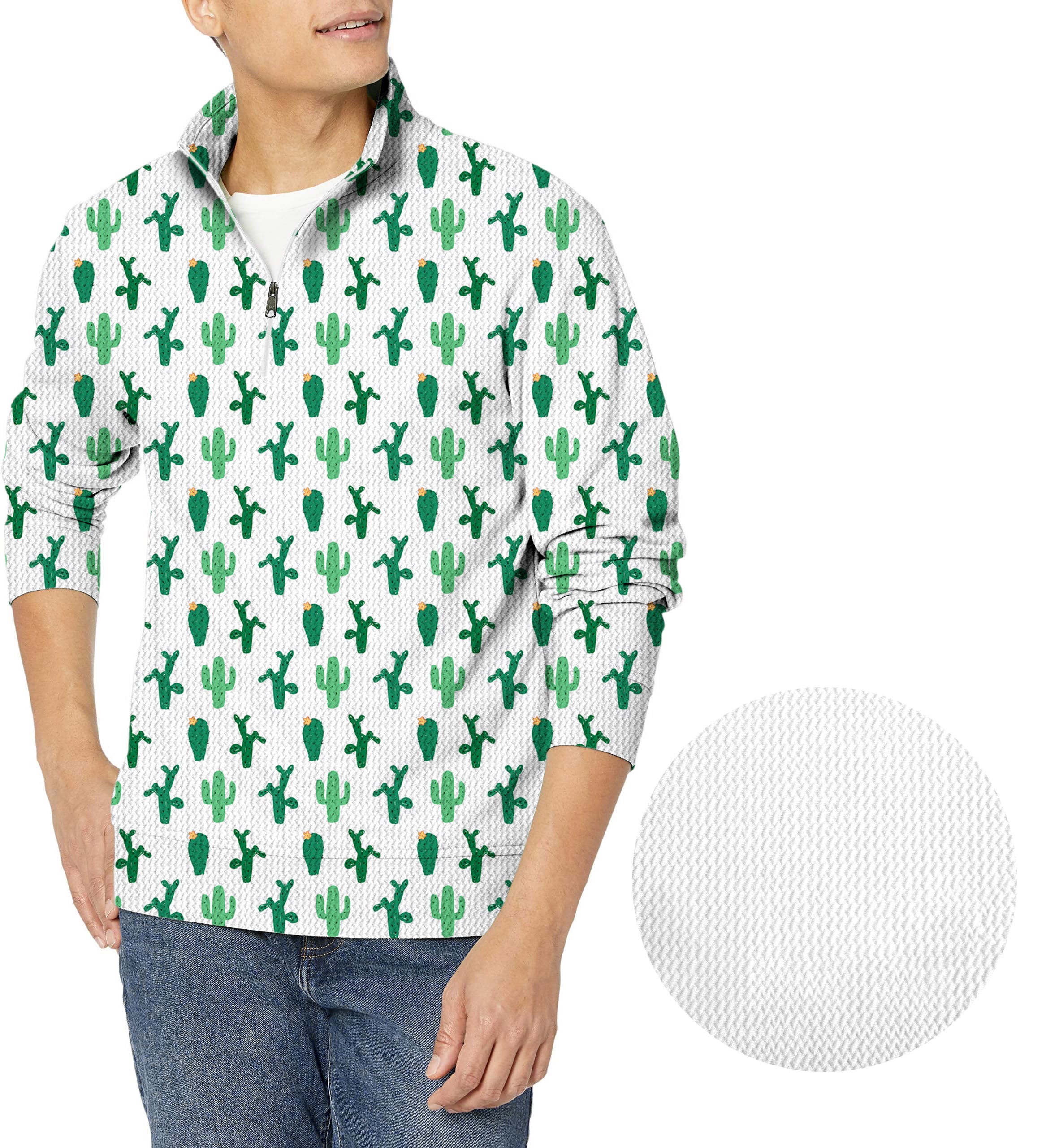 Strange Cactus-Men's Golf Waffle Zipper Pullover