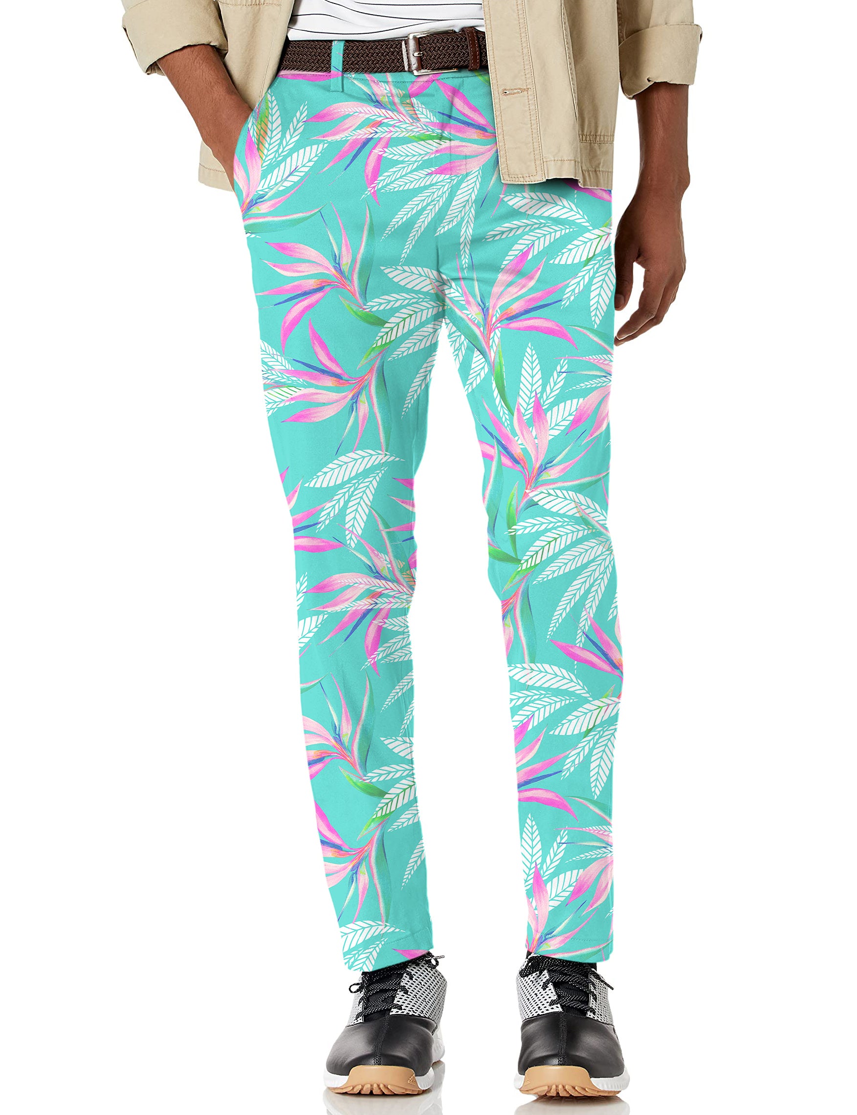 Men's Tropical leaves Stretch Golf Pants