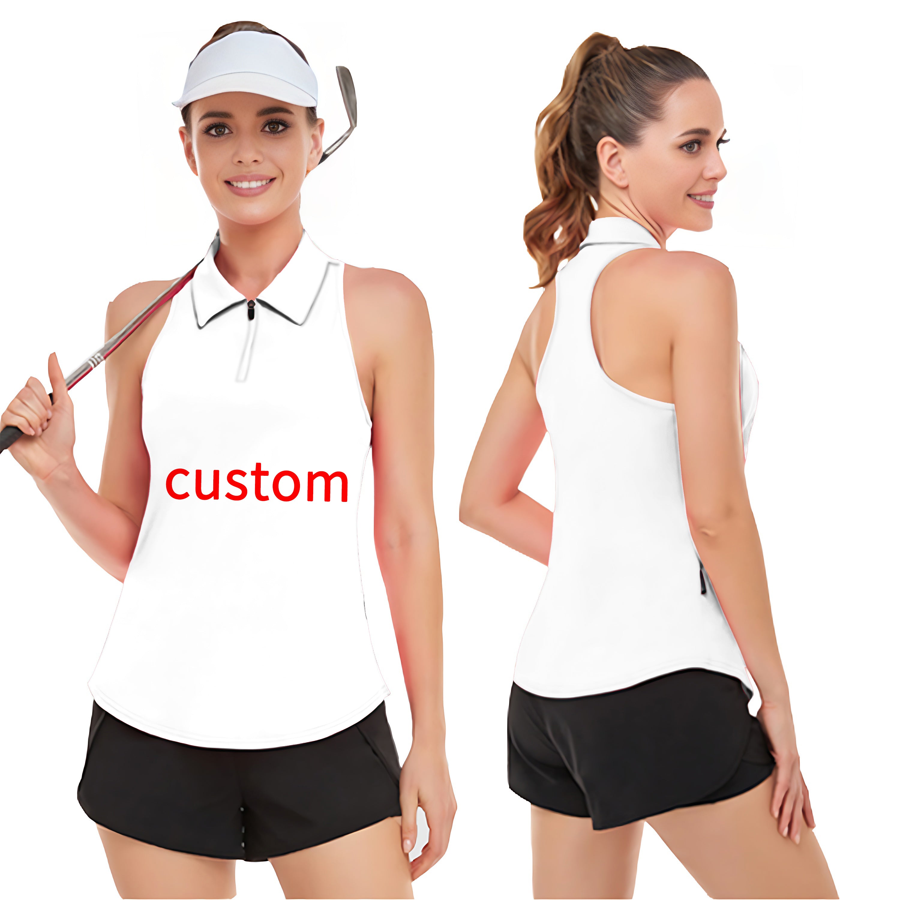 Custom Own Logo Women‘s Sleeveless Golf Tank Top Shirt Polo