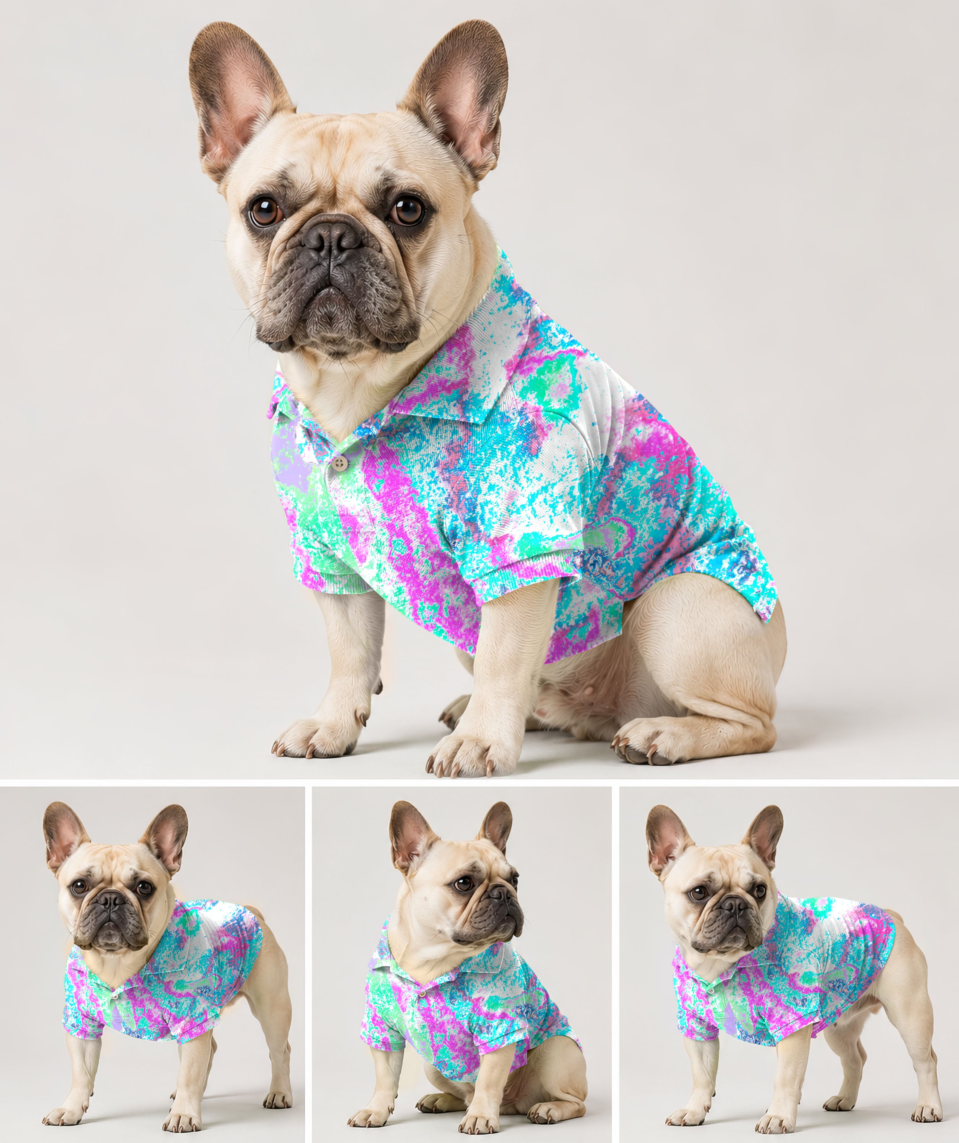 Dog's vintage fractal golf polo
