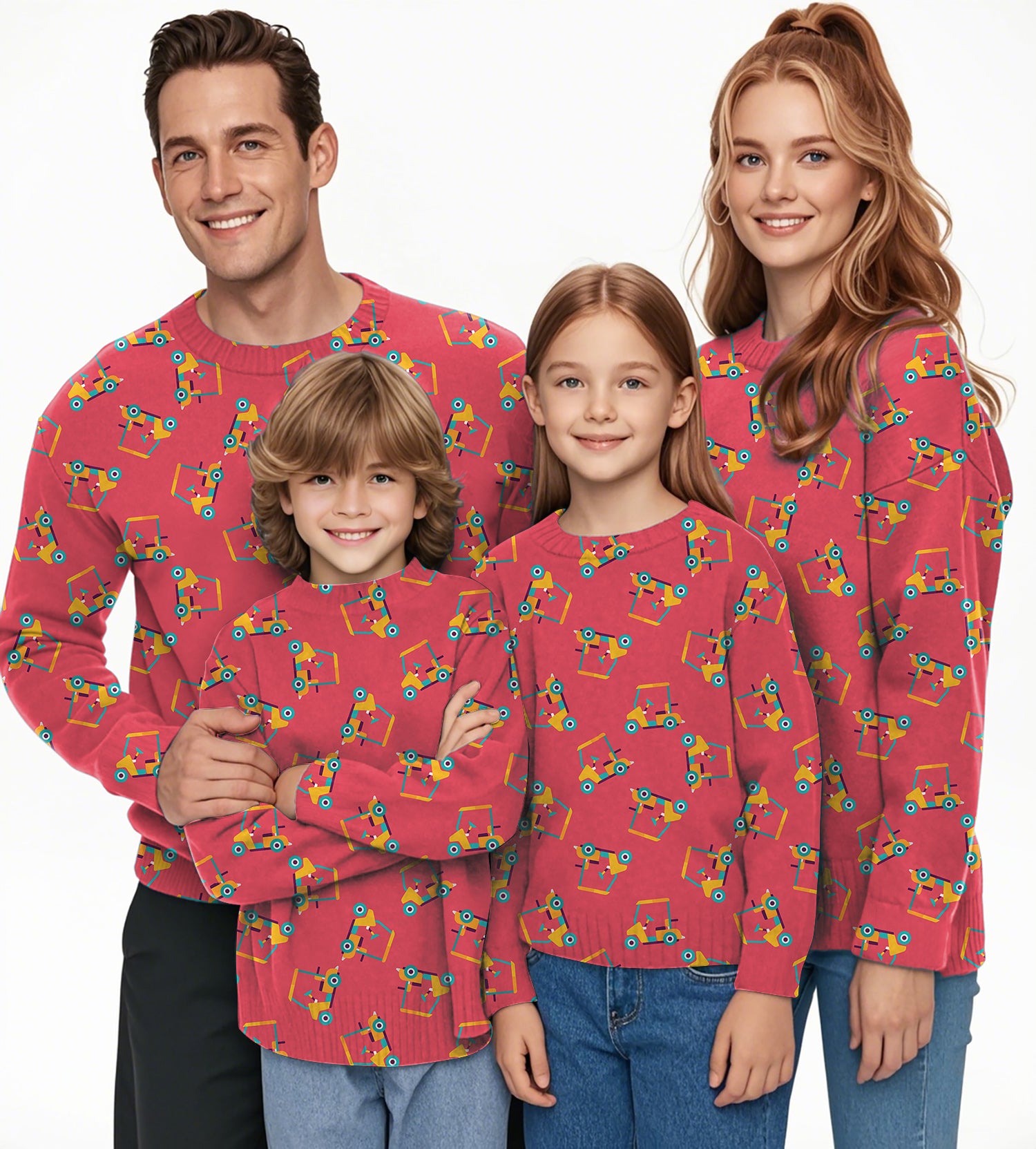 Cart Cruising Crewneck Pullover Ugly Sweater Men Women boy girl family