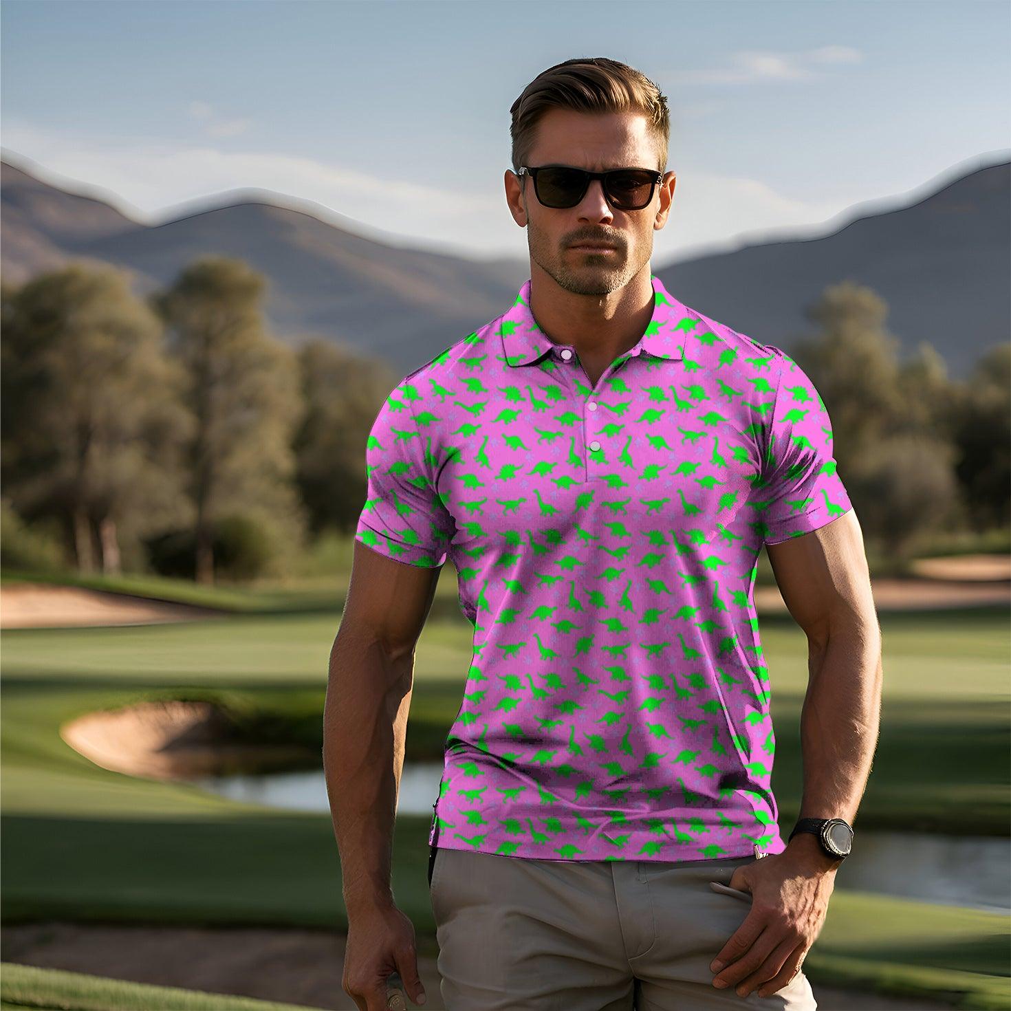 Men's golf polo Pink Land Before Time