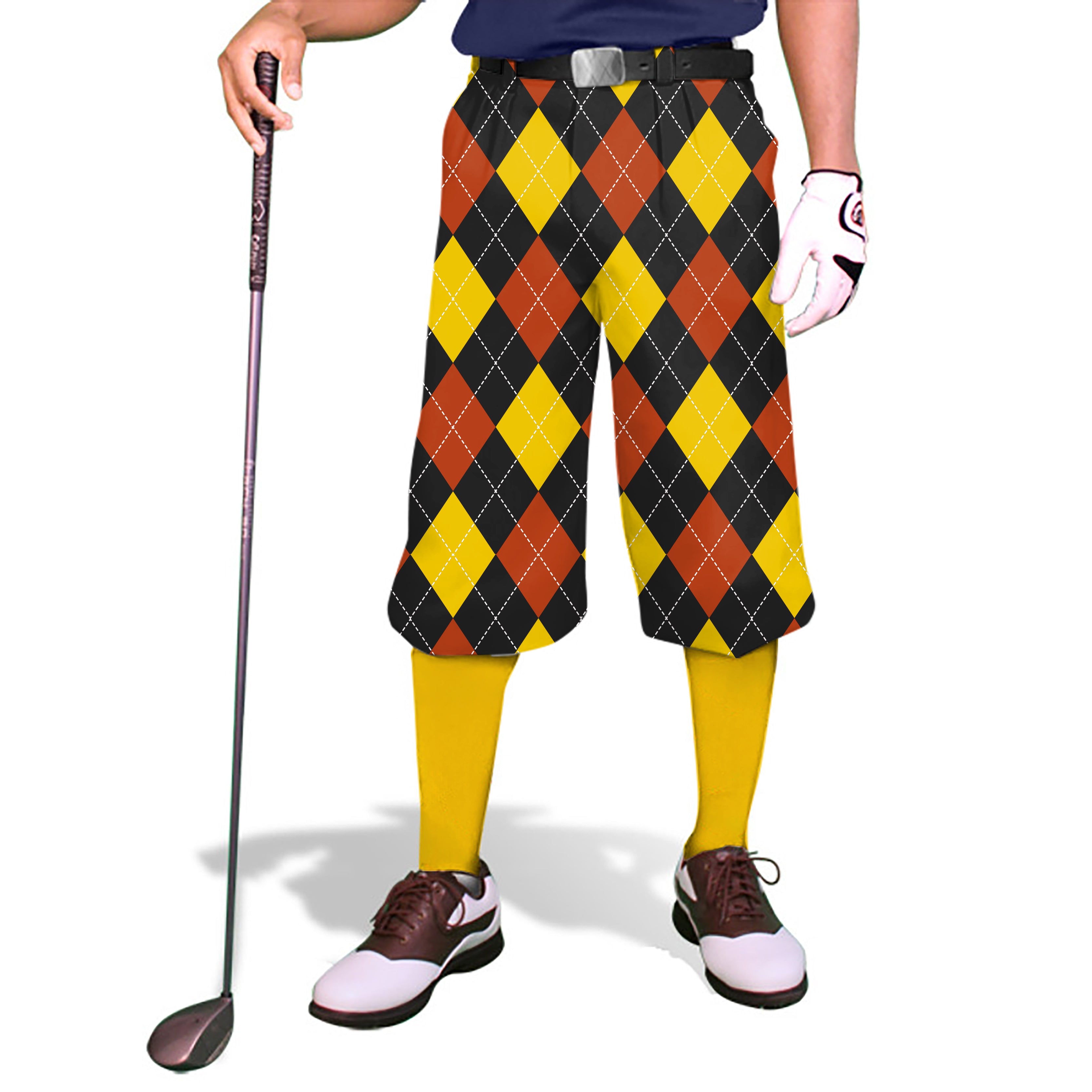 red Argyle-Men's Golf Knickers Pants