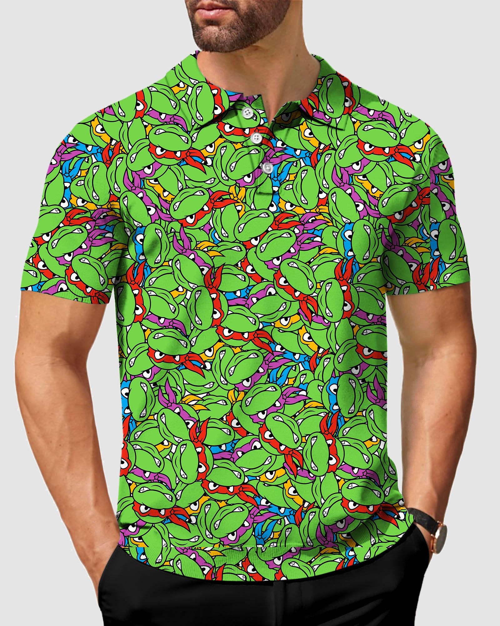 Men's golf polo-TMNT - Mean Green