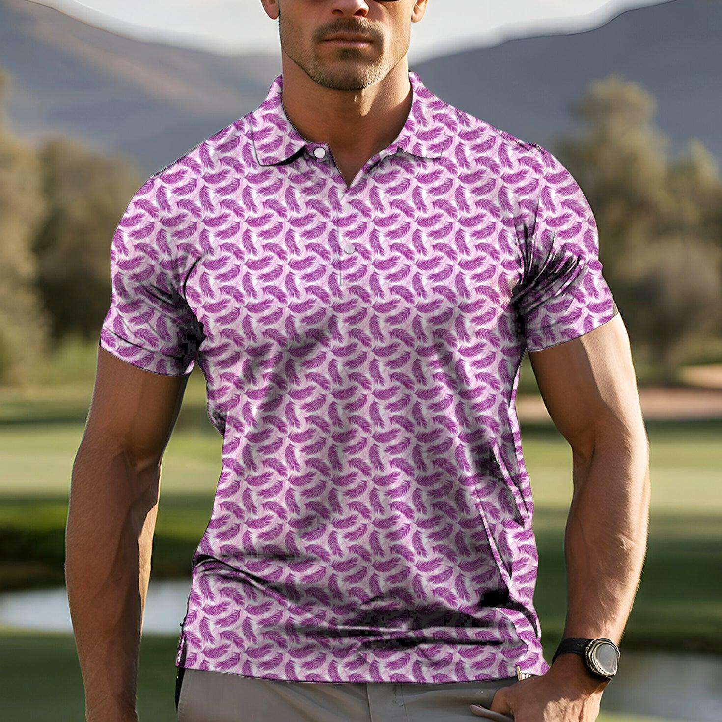 Men's Purple Palms golf polo