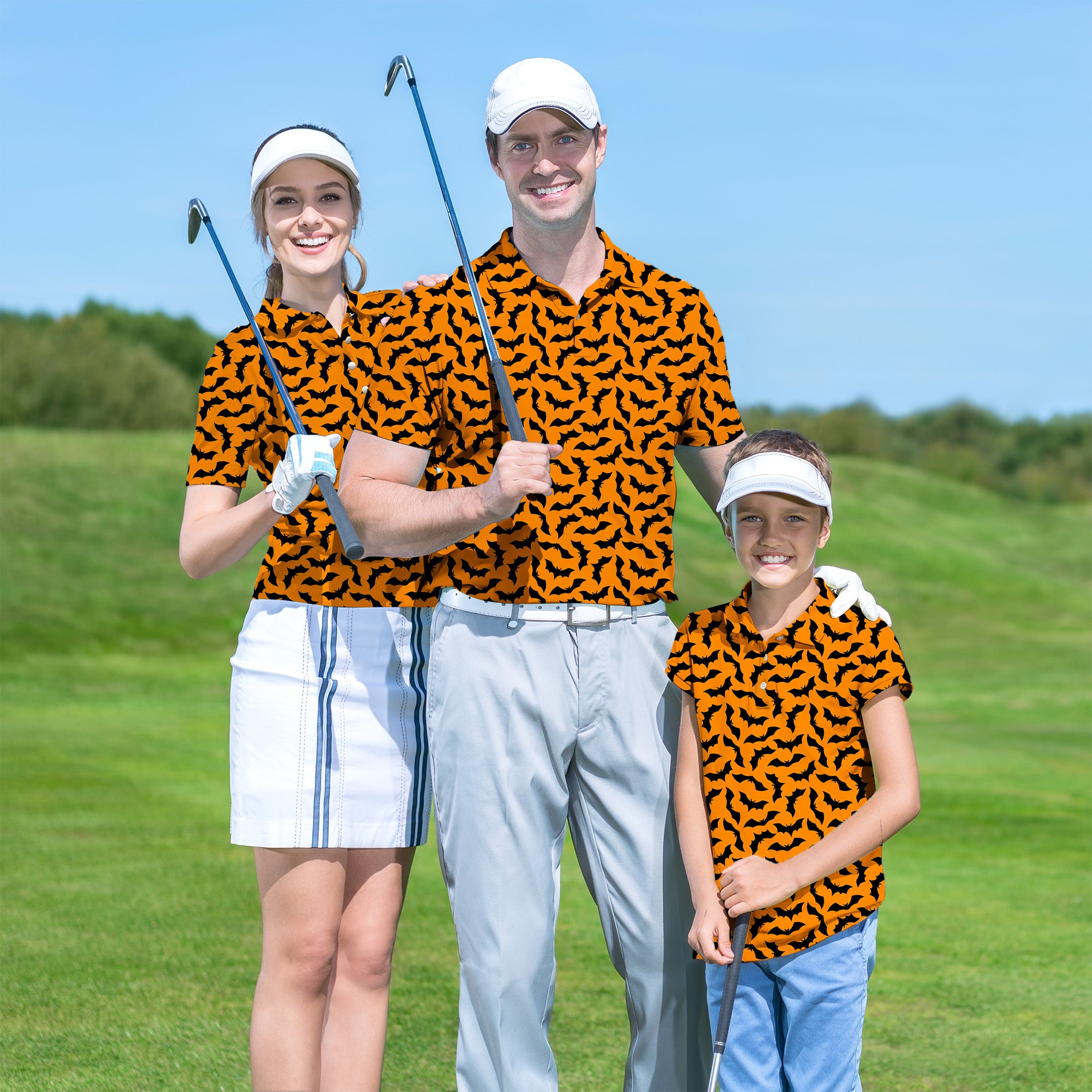 Family Halloween Bat Custom The Background Color set Golf Championship Trophy tournament