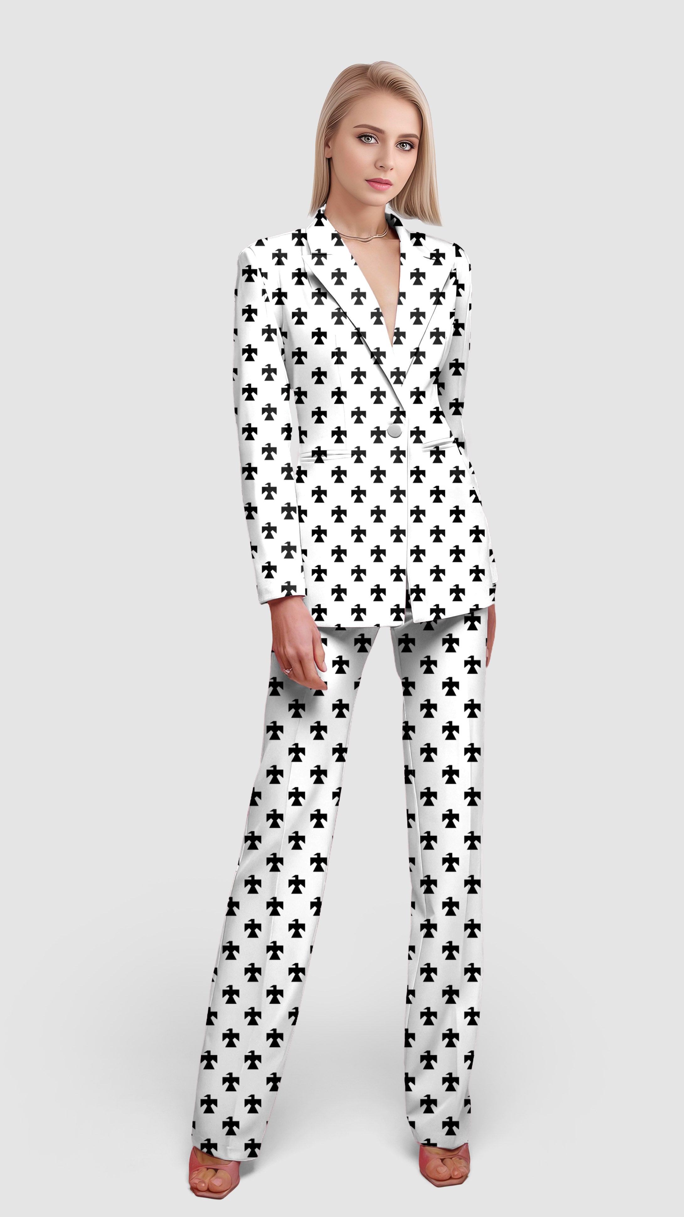 american tribal indian-Women's Blazer Casual Work Office Blazer Suit set