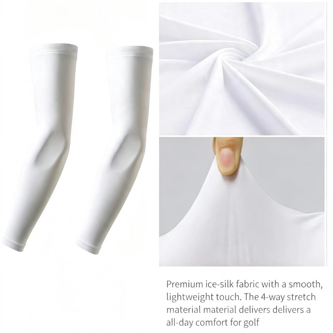Unisex Ice Silk Sun Protection Arm Sleeves UPF50+ UV Block Thin Breathable Cooling Golf Sports Arm Covers UV Outdoor Protection Series