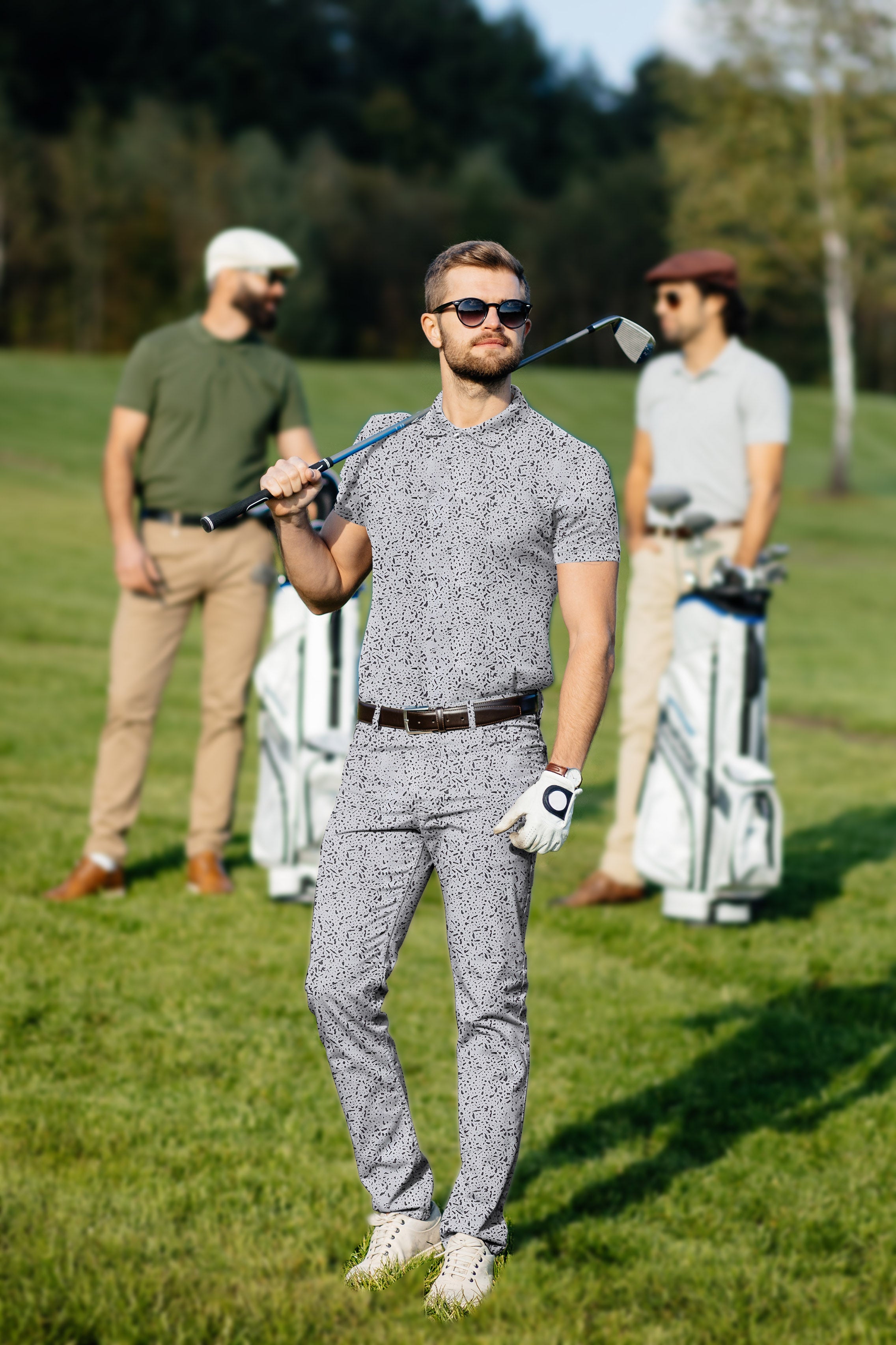 Men's Golf Set Polo+Pants Speckle