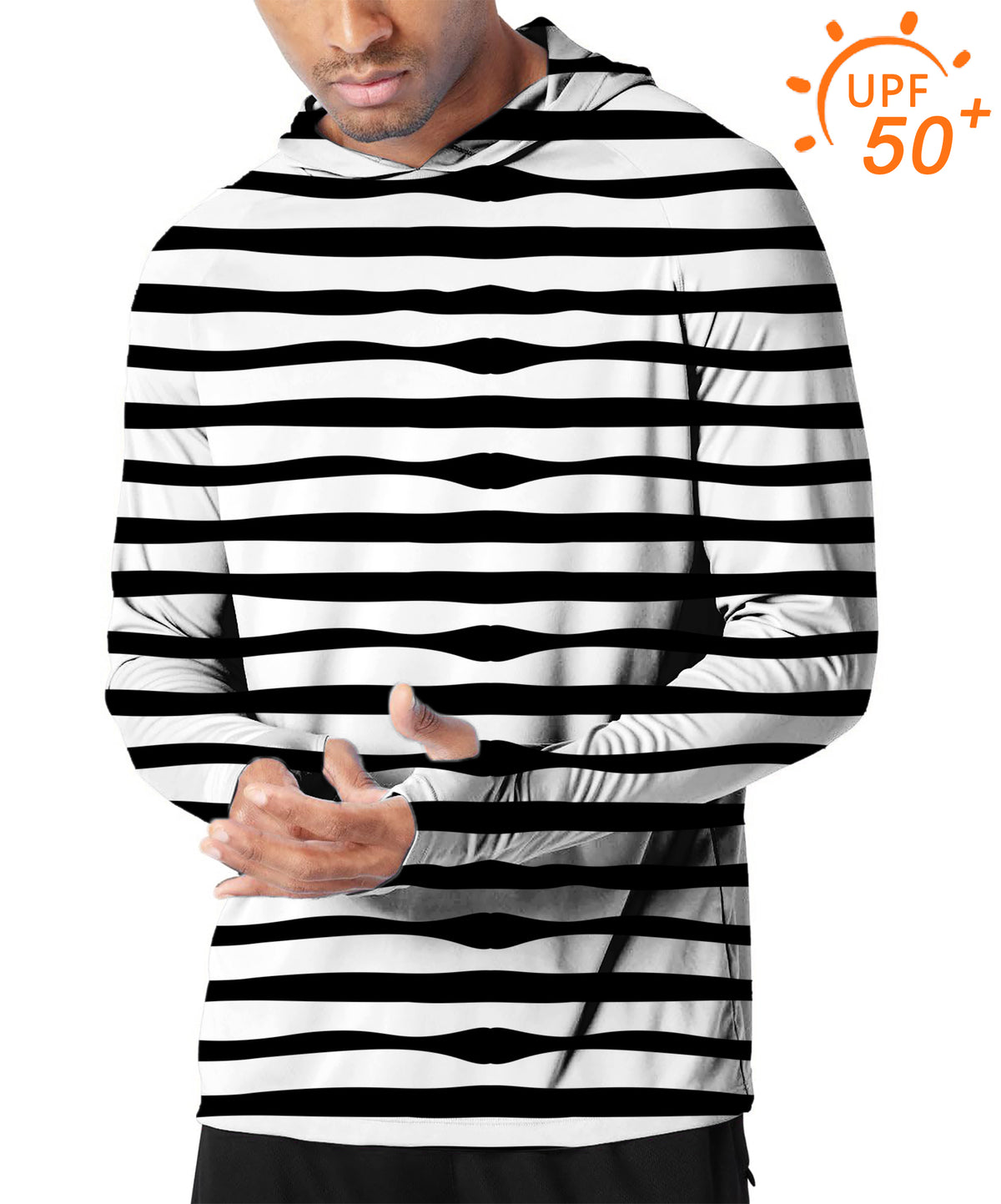 Men's Outdoor Zebra stripes Golf Sun Protection Loose Fit  hoodies