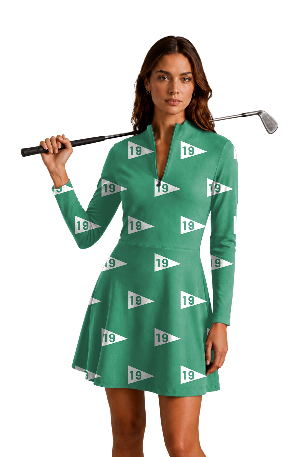 19th hole-38 Women's Golf Long Sleeve Zipper Dresses Comes with separate matching shorts