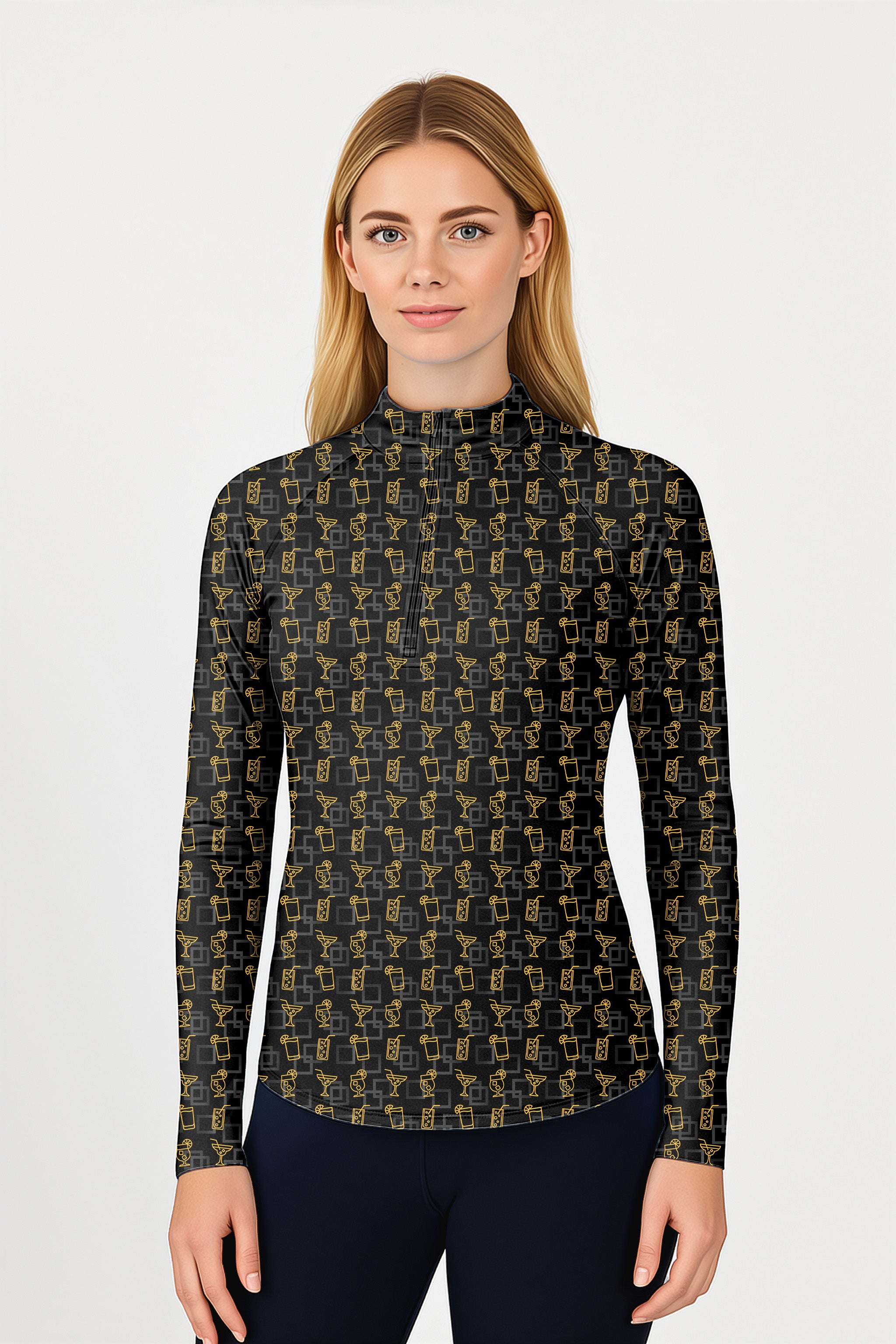 Cocktail drink  Women's Golf Active 3/4 Zip Top