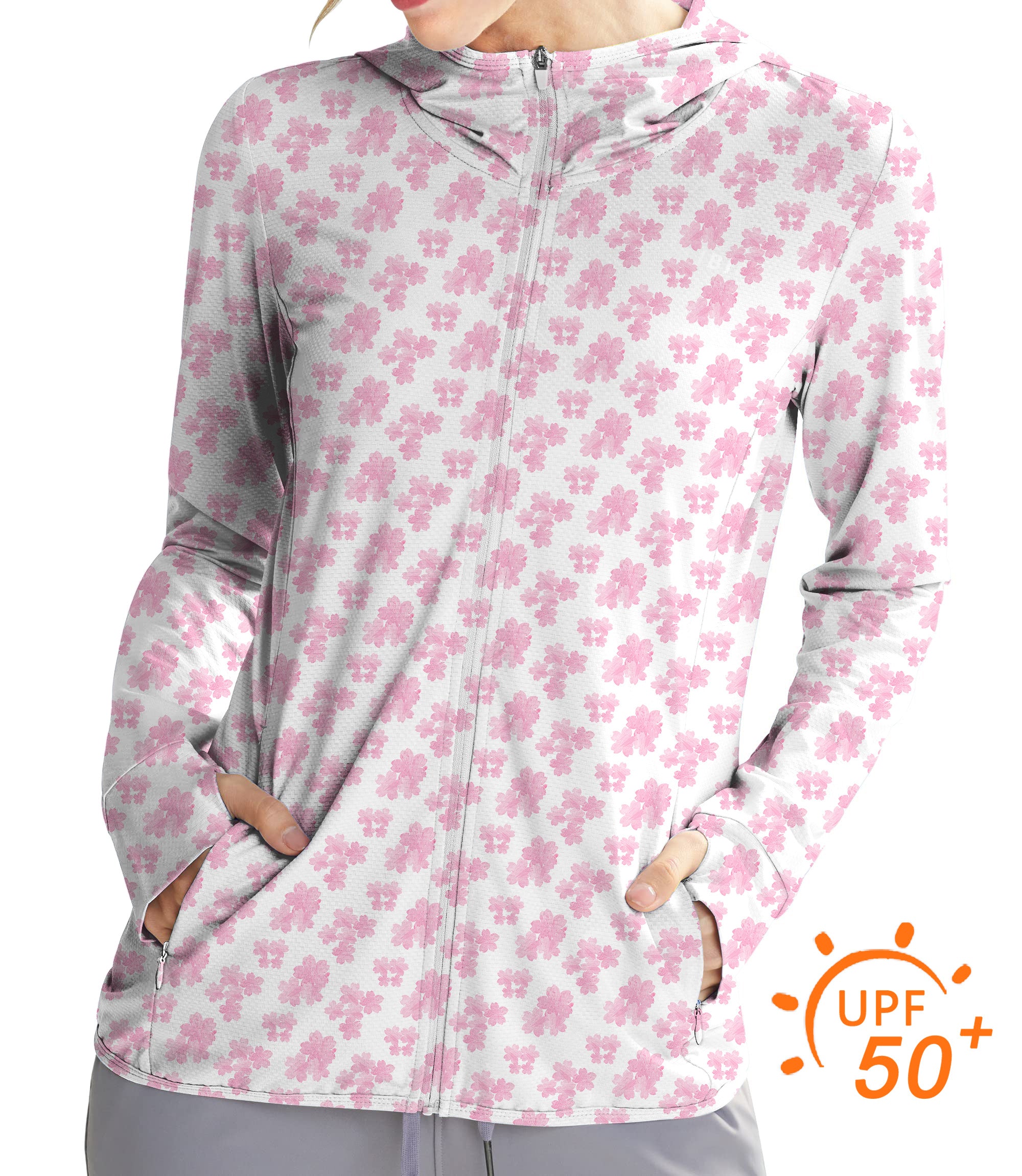 Women's Golf sakura Sun Protection Slim Fit zip hoodies