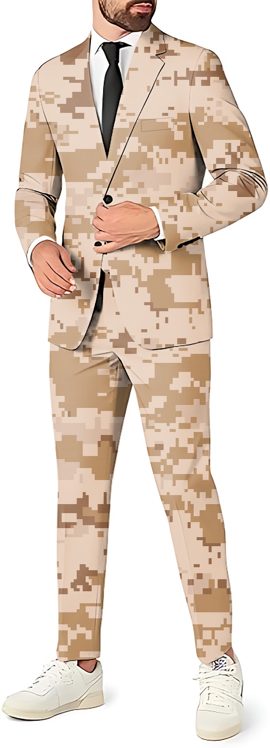 Desert Camo Men's Party Costumes-Theme Party 2 or 3pcs Suit set-Blazer Pants & Vest