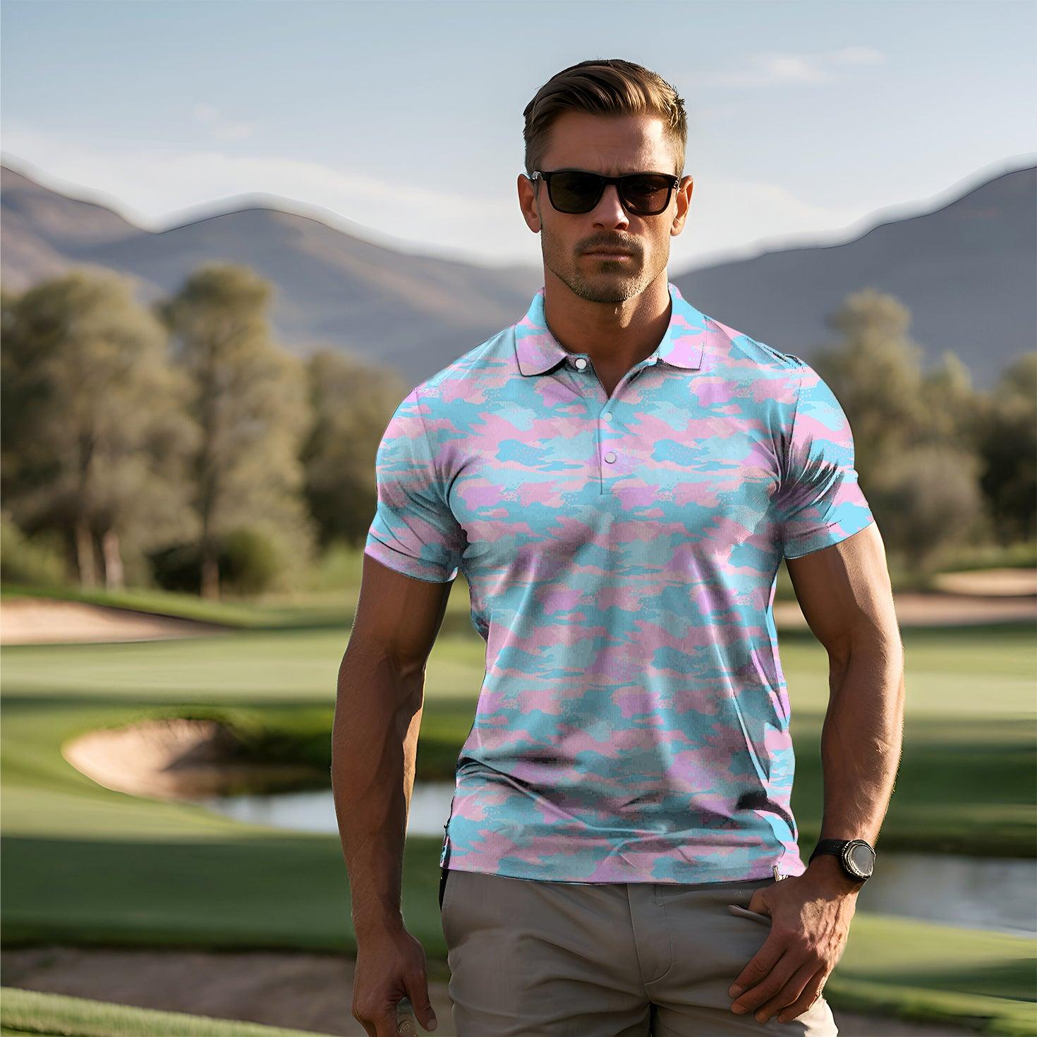 Men's Pastel Camo golf polo