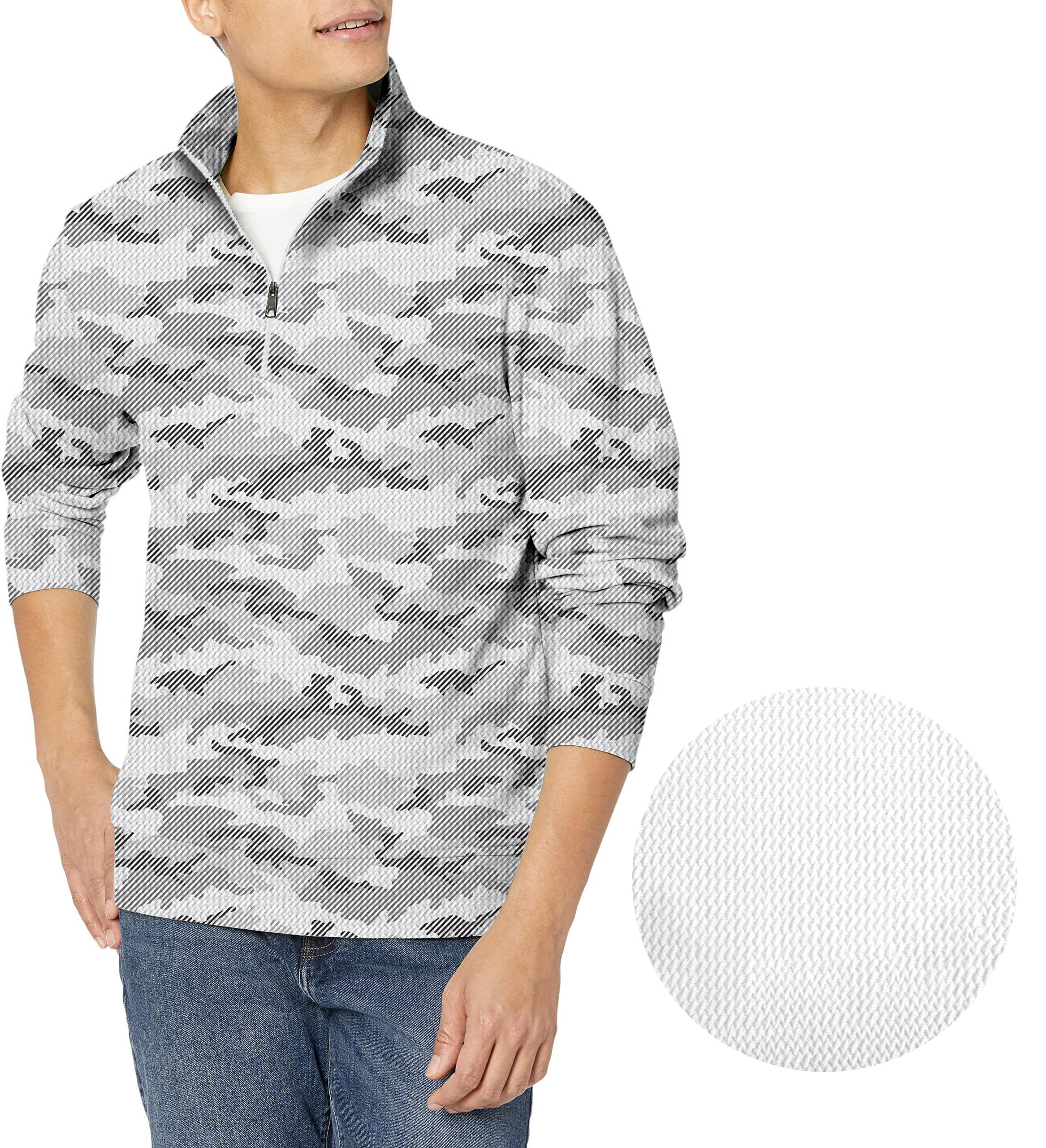 Snow Camo-Men's Golf Waffle Zipper Pullover