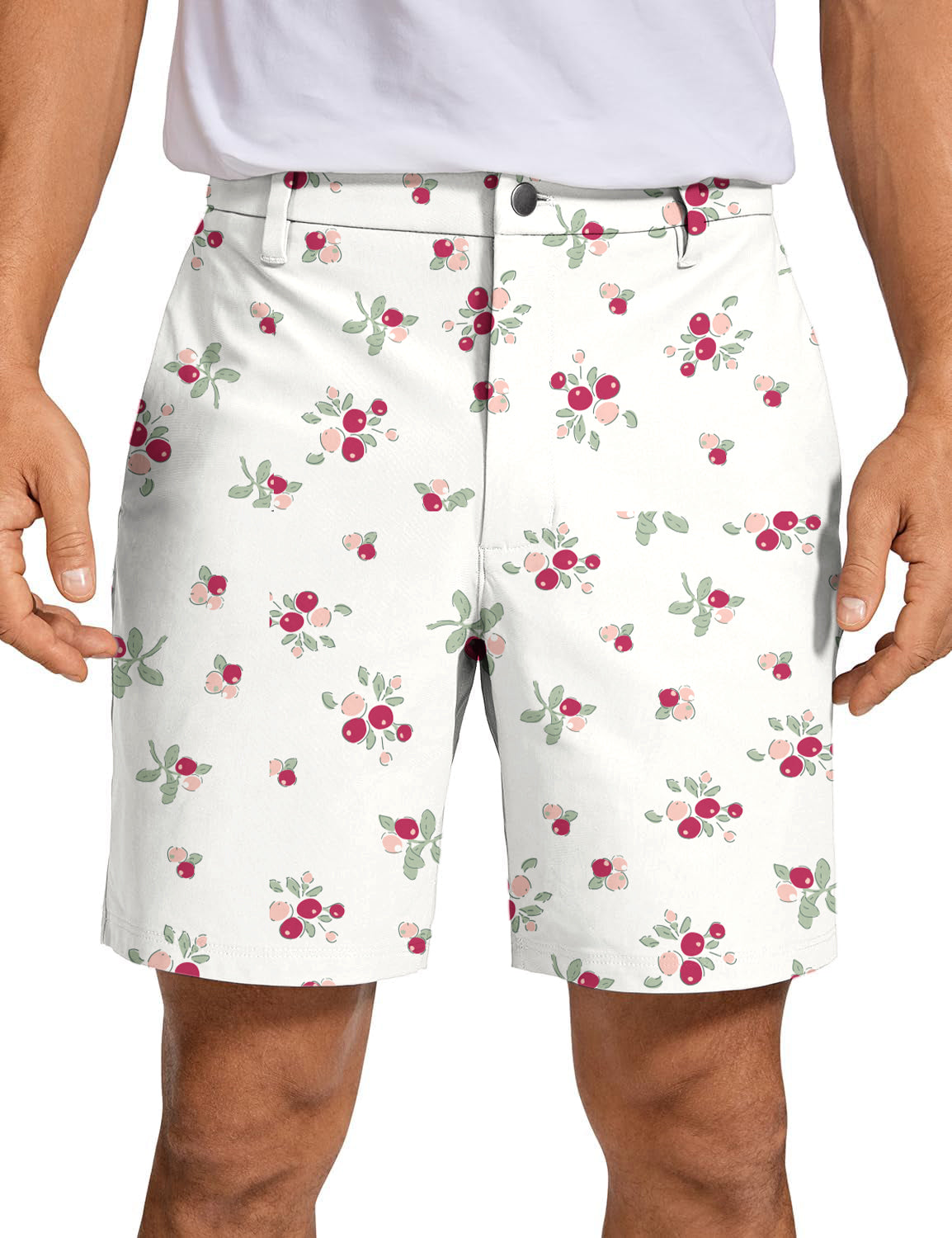 Men's Christmas holly berries Golf Shorts