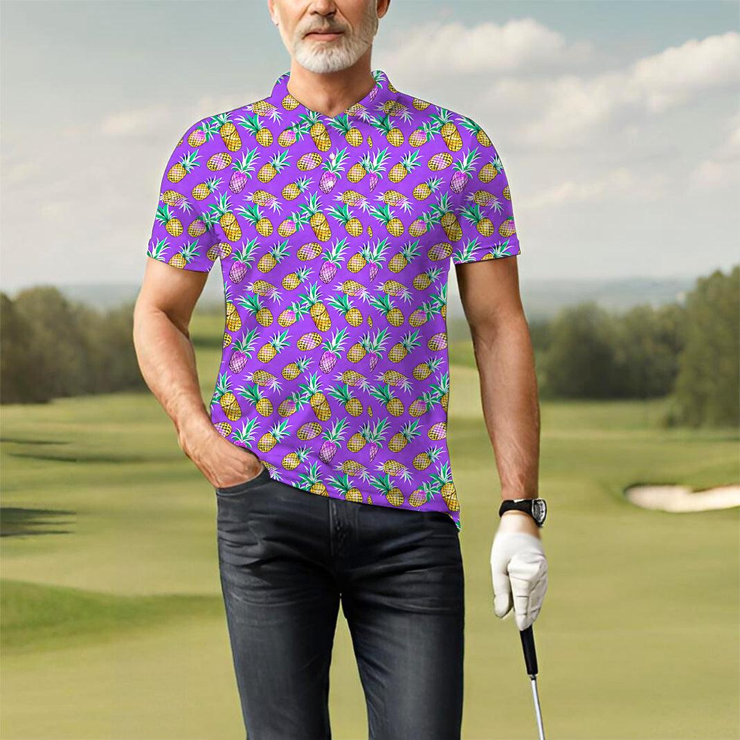 Men's Purple Pineapple golf polo