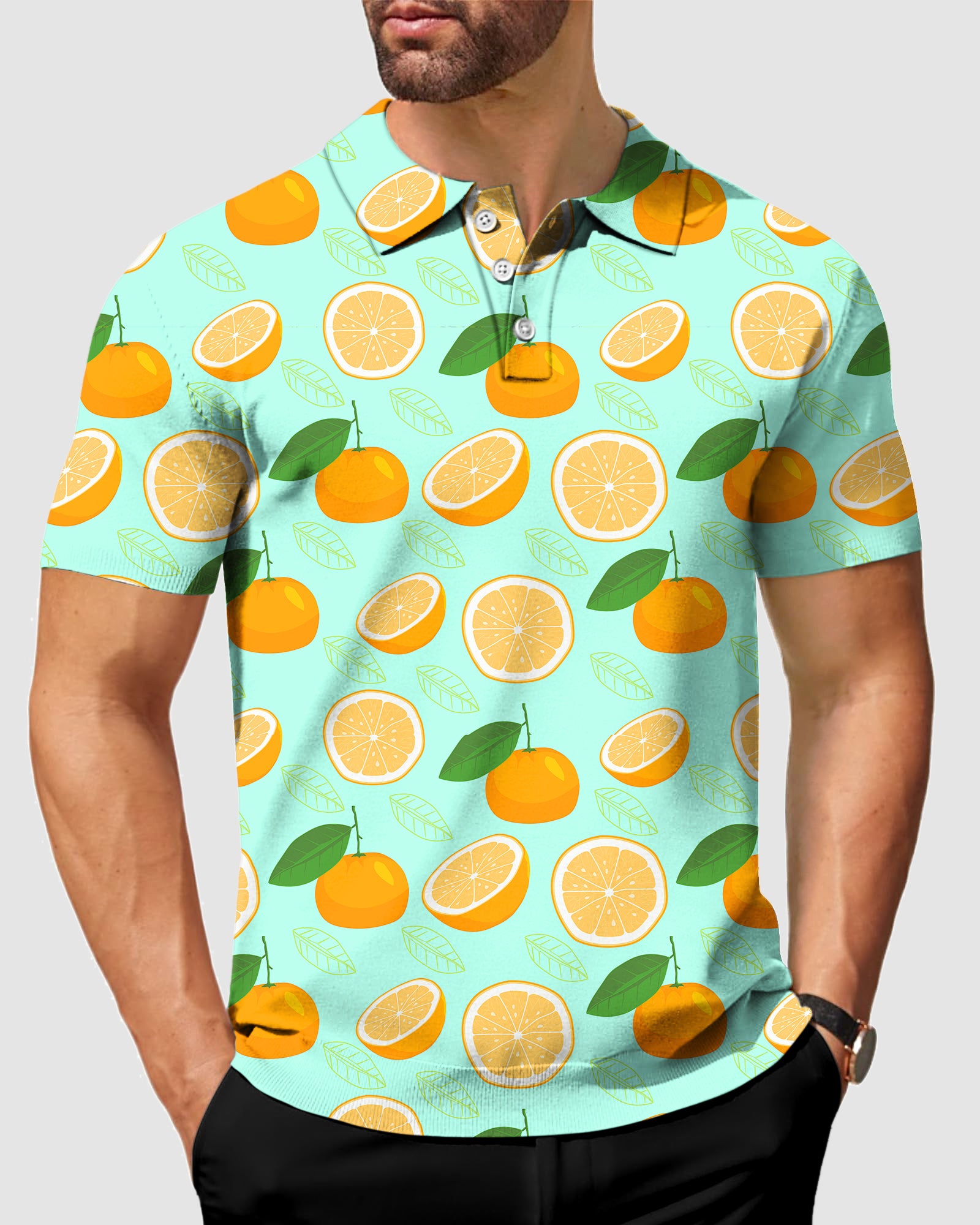 men's golf lemon polo