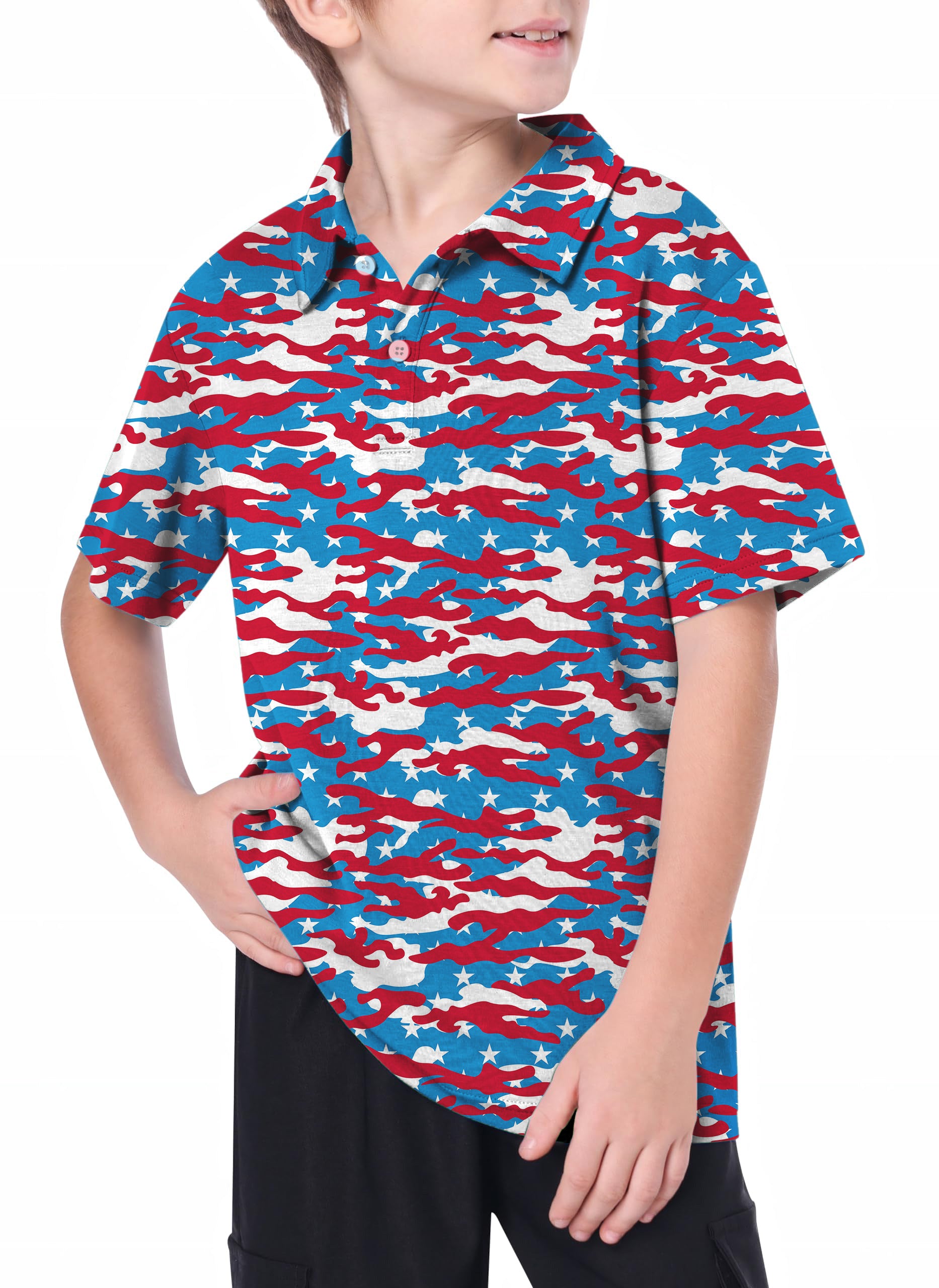 Youth Patriotic Camo Golf Polo