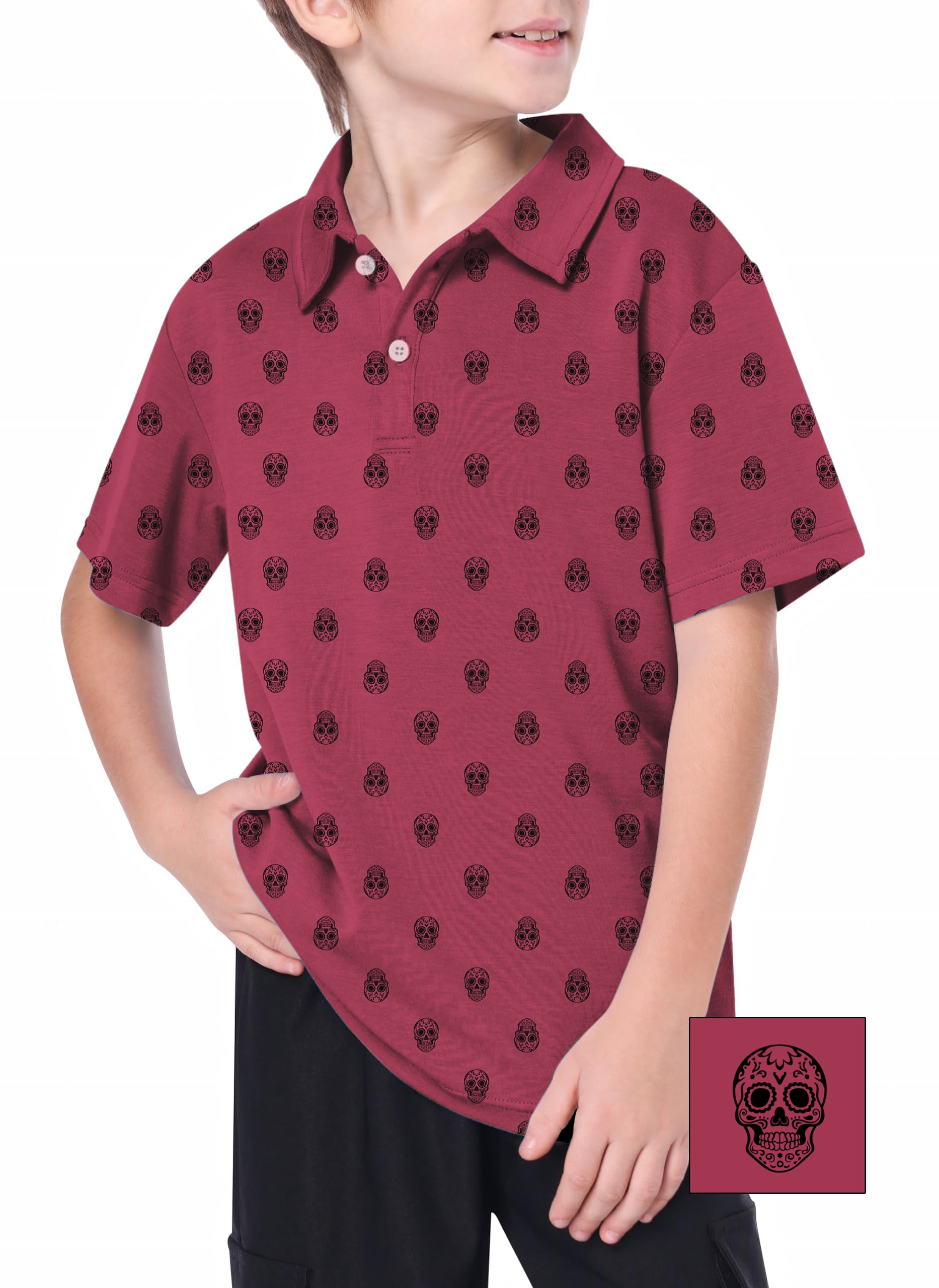 Youth Skull Custom The Background Color Golf Polo